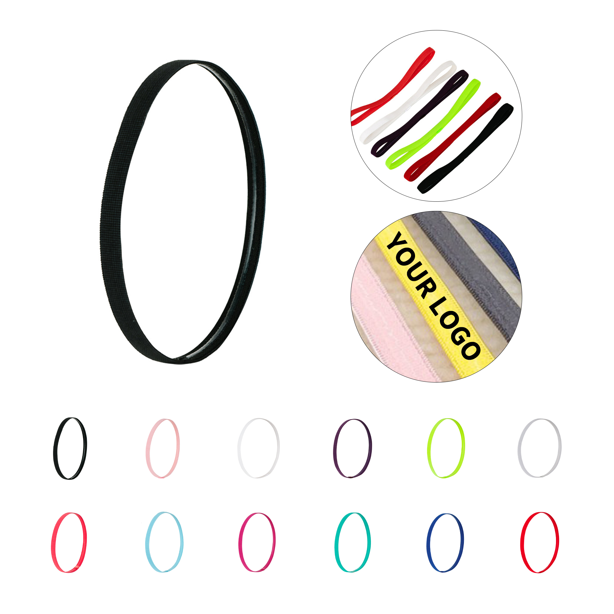 Non Slip Grip Headband 19" x 0.4" 8