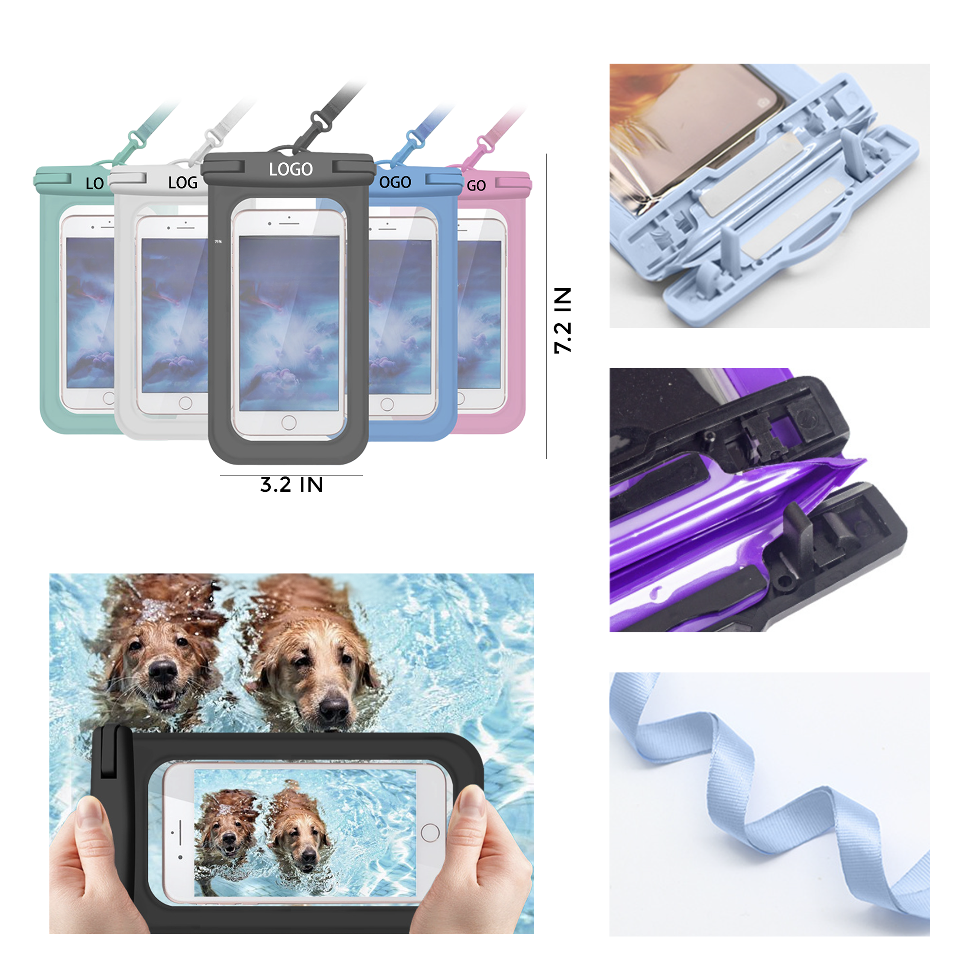 MOQ 10 PCS Convenient Mobile Phone Waterproof Bag 2