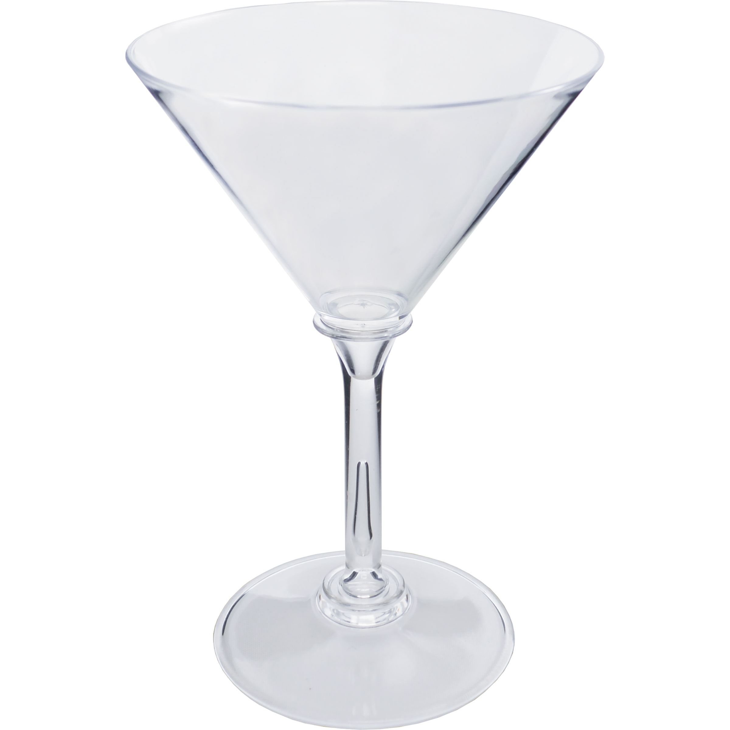 7oz Standard Stem Plastic Martini Glass with Your Choice of Stem Color