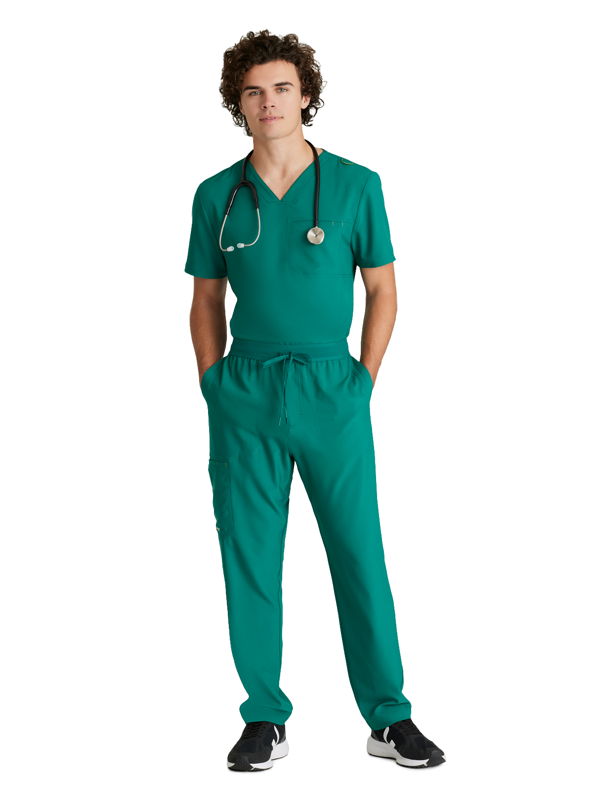 Grey's Anatomy Evolve Stretch - Men's One-Pocket V-Neck Journey Scrub Top 2