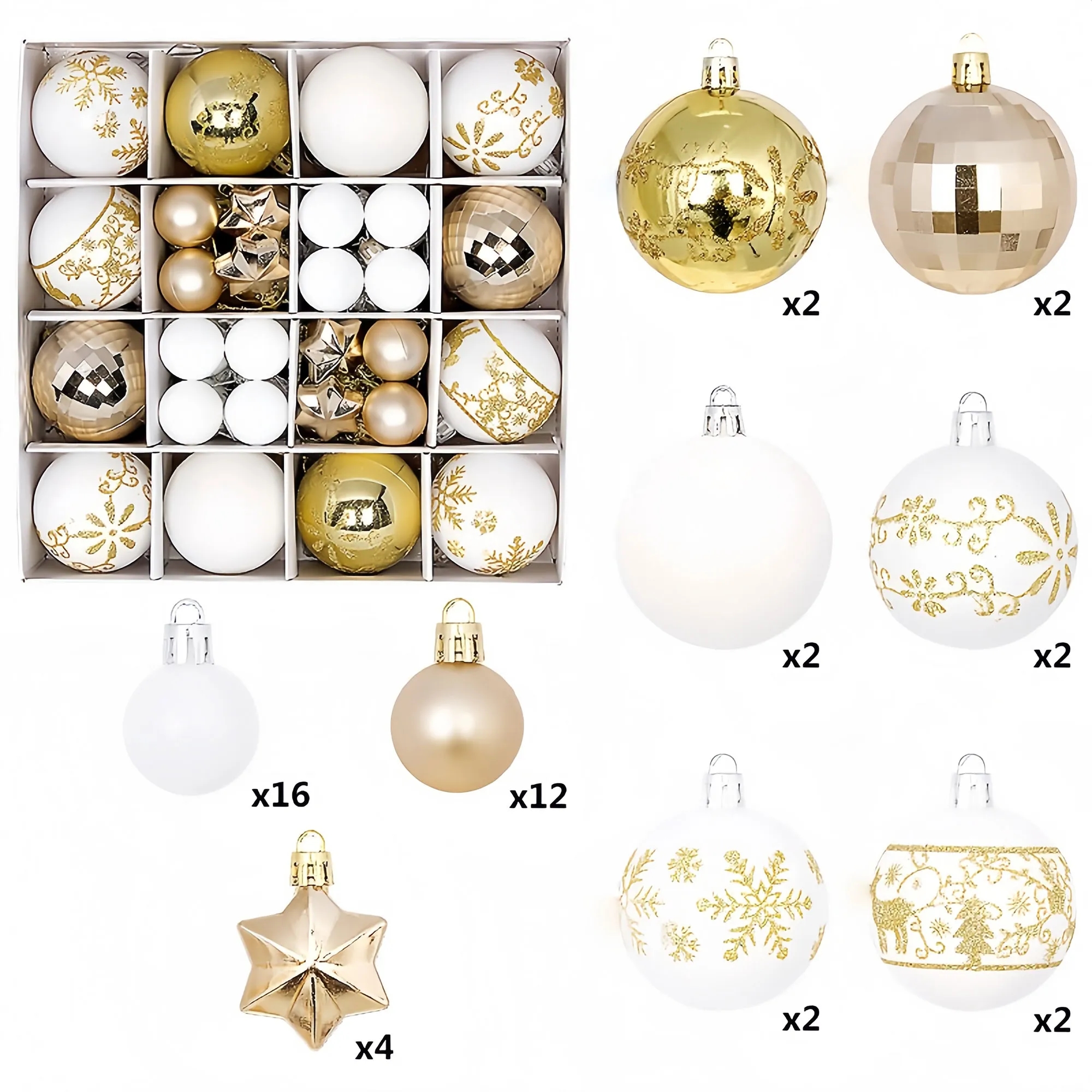 Premium Christmas Bauble Set With Unique Designs 27