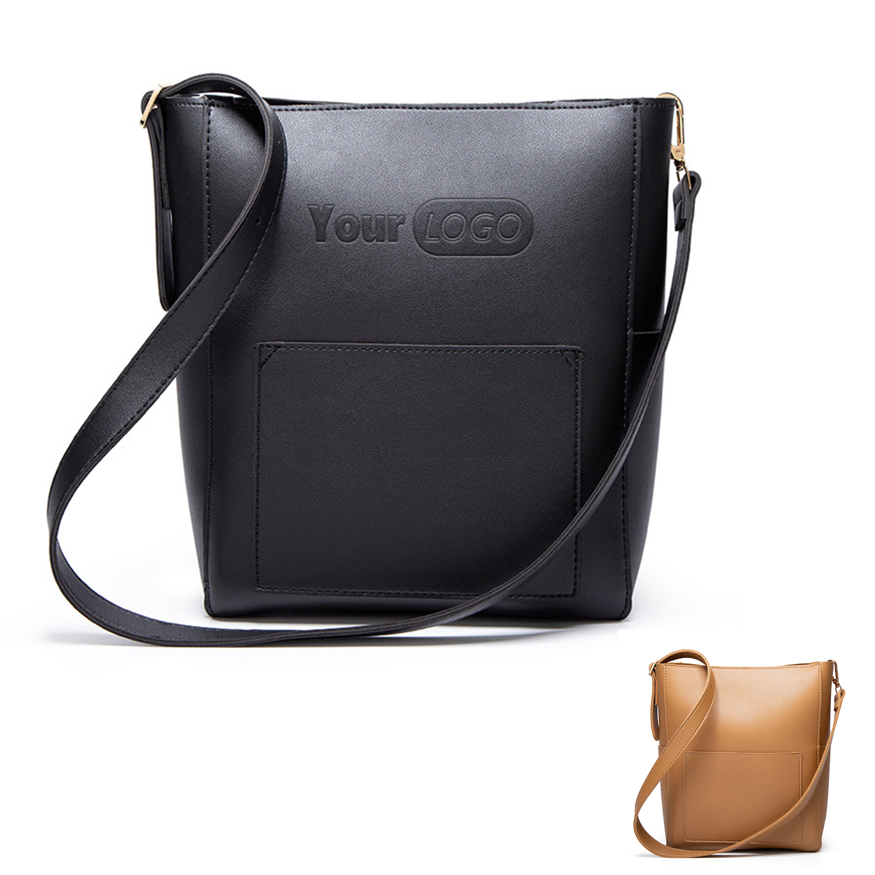 PU Simple vintage bucket tote cross-body bag 2