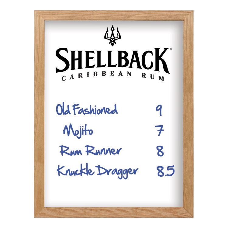 Wall Oak Frame Wet-Erase Board 23"w x 30"h