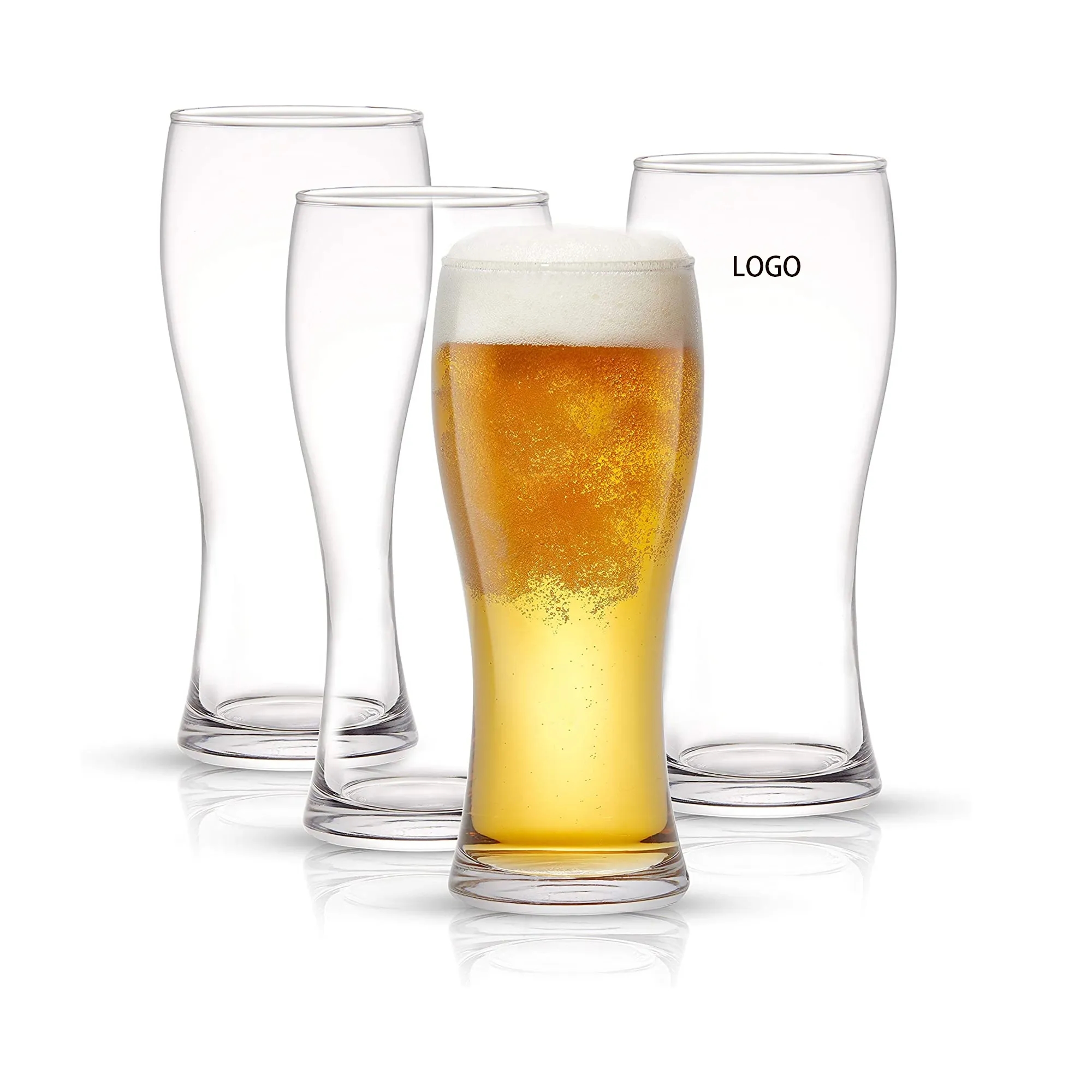 MOQ 48pcs 18.5oz Clear Glass Beer Mug 4
