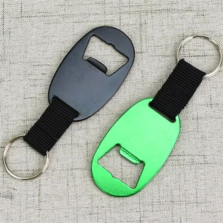 Webbing & Metal Bottle Opener Keychain 2