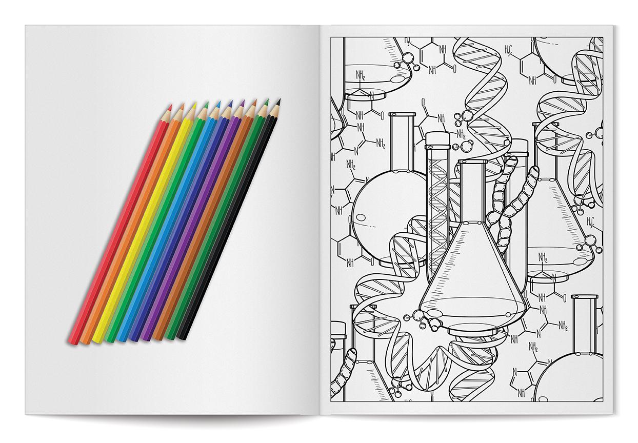Relax Pack: STEMulate - Adult Coloring and Large Print Puzzle Book Combo with Colored Pencils 4
