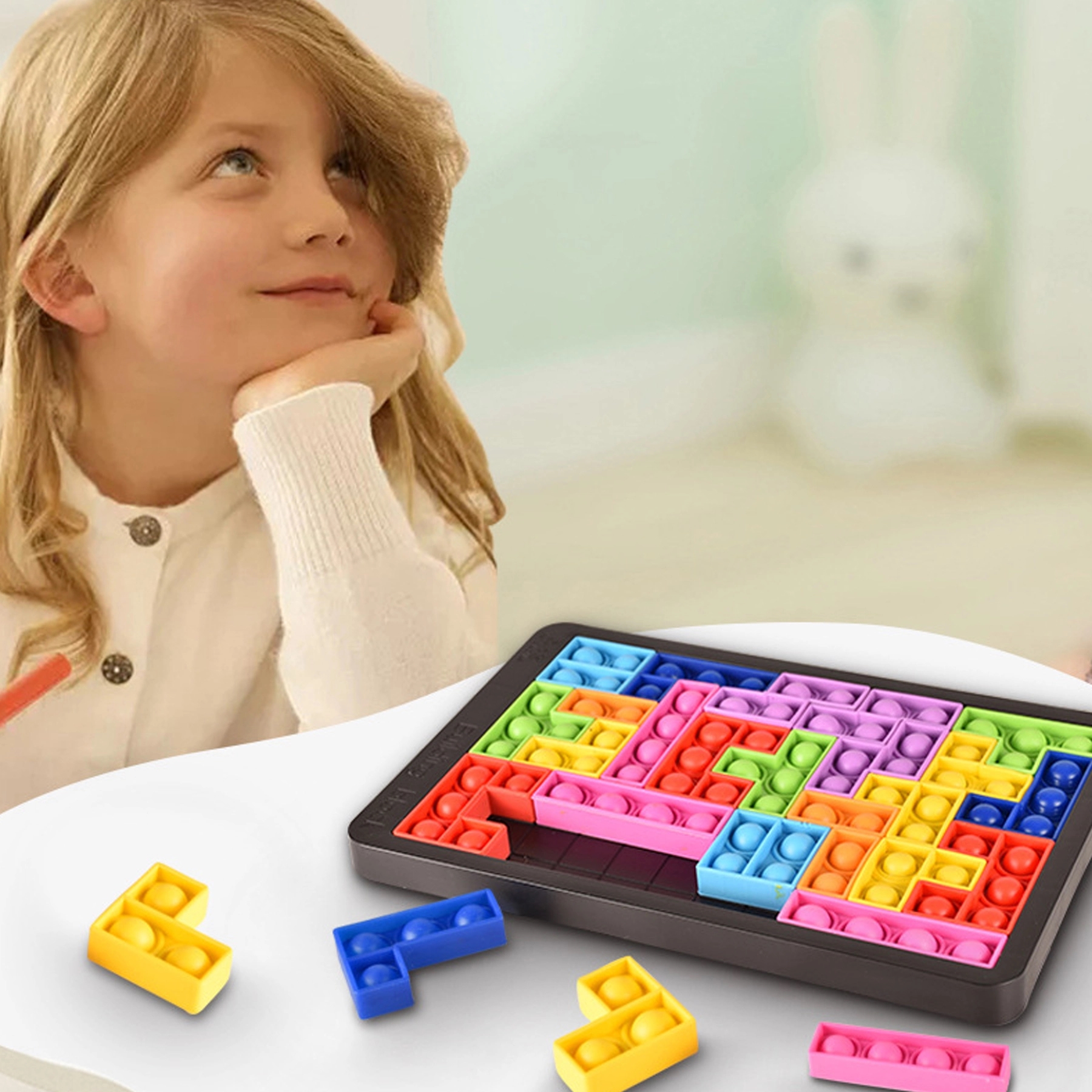 Fidget Toy Tetris Push Pop Bubble Sensory Board 7