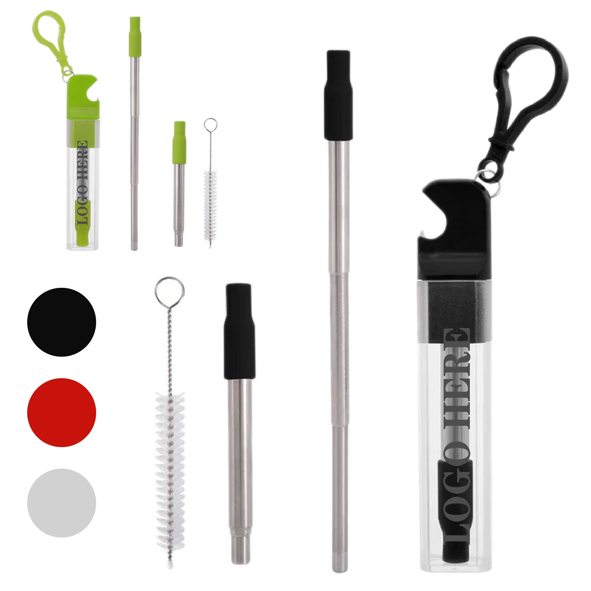 Carabiner Straw Kit with Bottle Opener 4