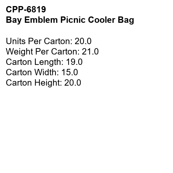 BAY EMBLEM PICNIC COOLER BAG 12