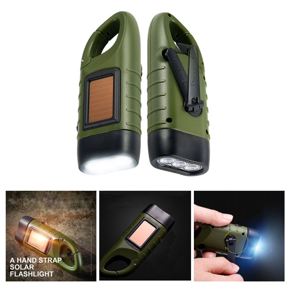 Hand Crank Solar LED Flashlight