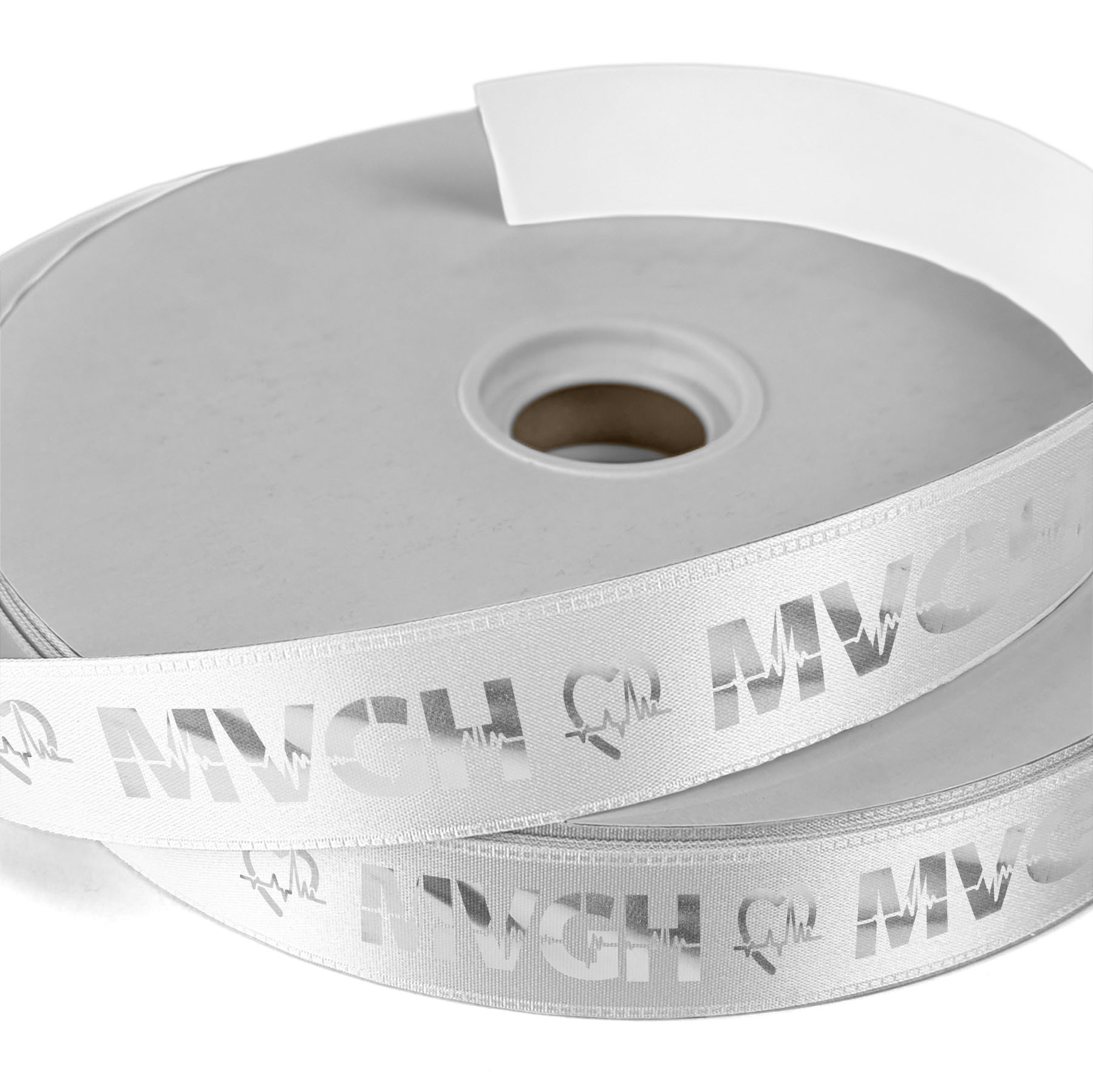 1" Badge Satin Ribbon - 100yd Roll - Foil Print 22