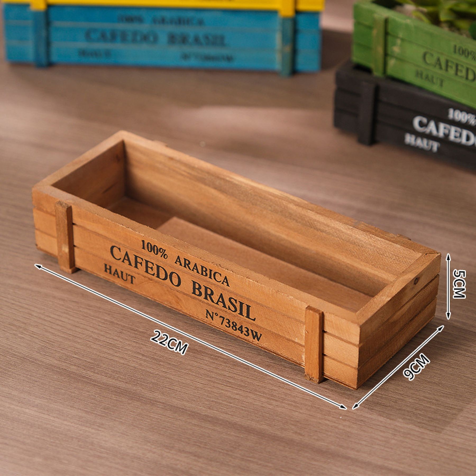 Pine Wood Planter Box Multiple Color Succulent Planters 2