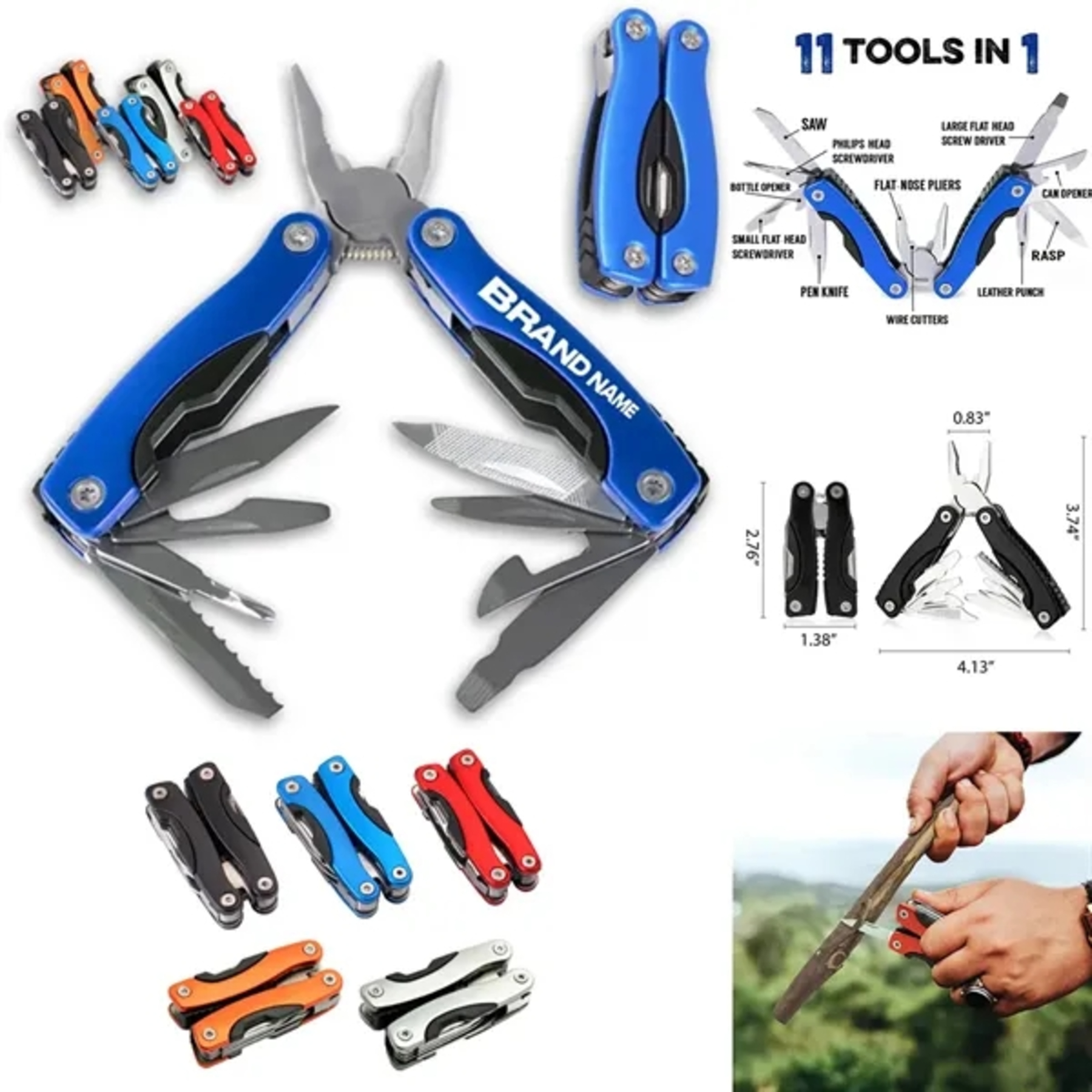 11-in-1 Stainless Steel Multi Tool with Pouch
2