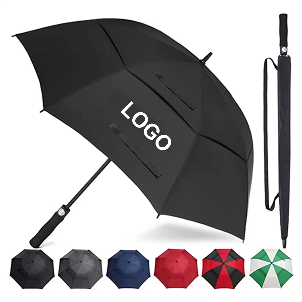 62" Arc Double Canopy Automatic Open Golf Umbrella 9
