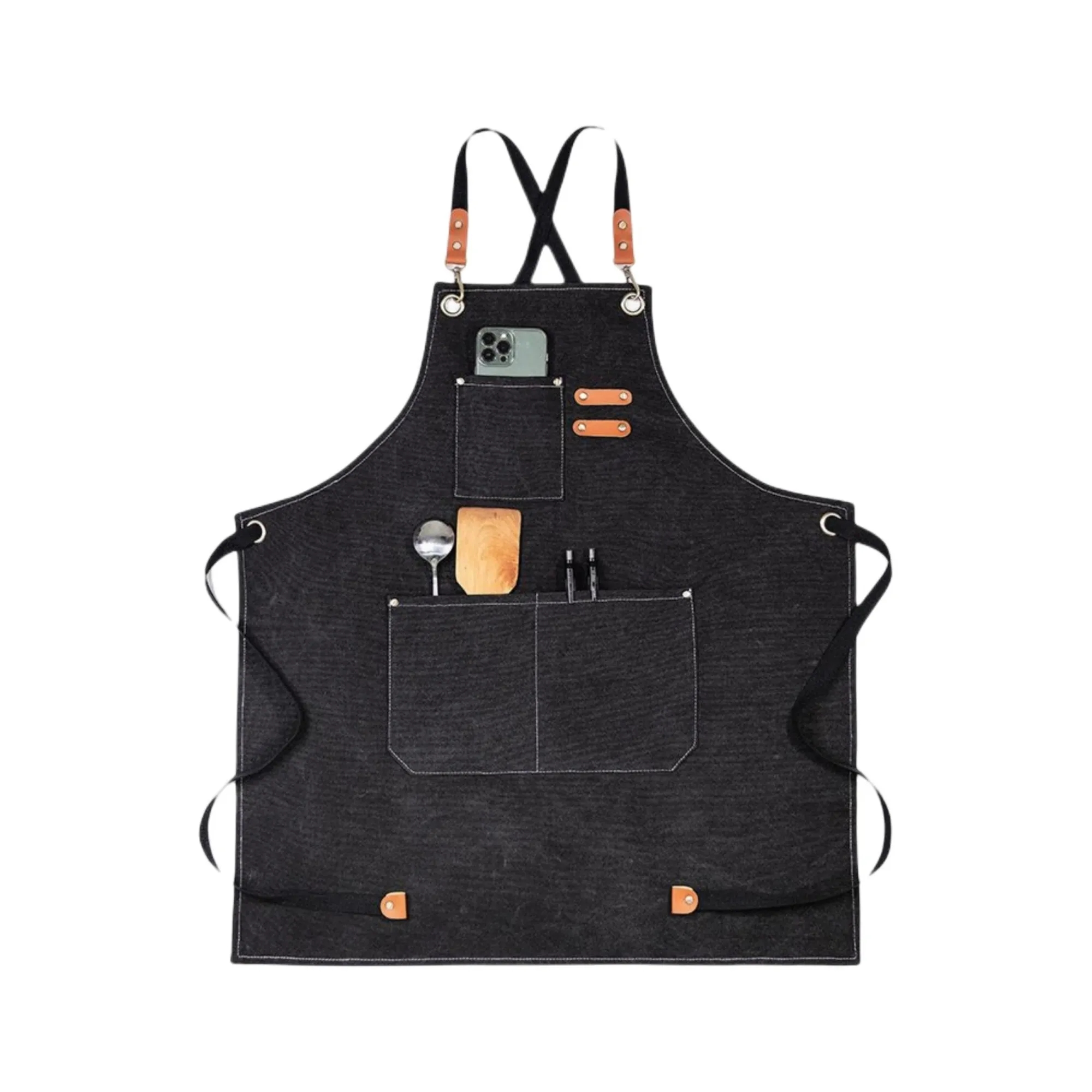 Cotton Canvas Cross Back Heavy Duty Adjustable Work Apron 13