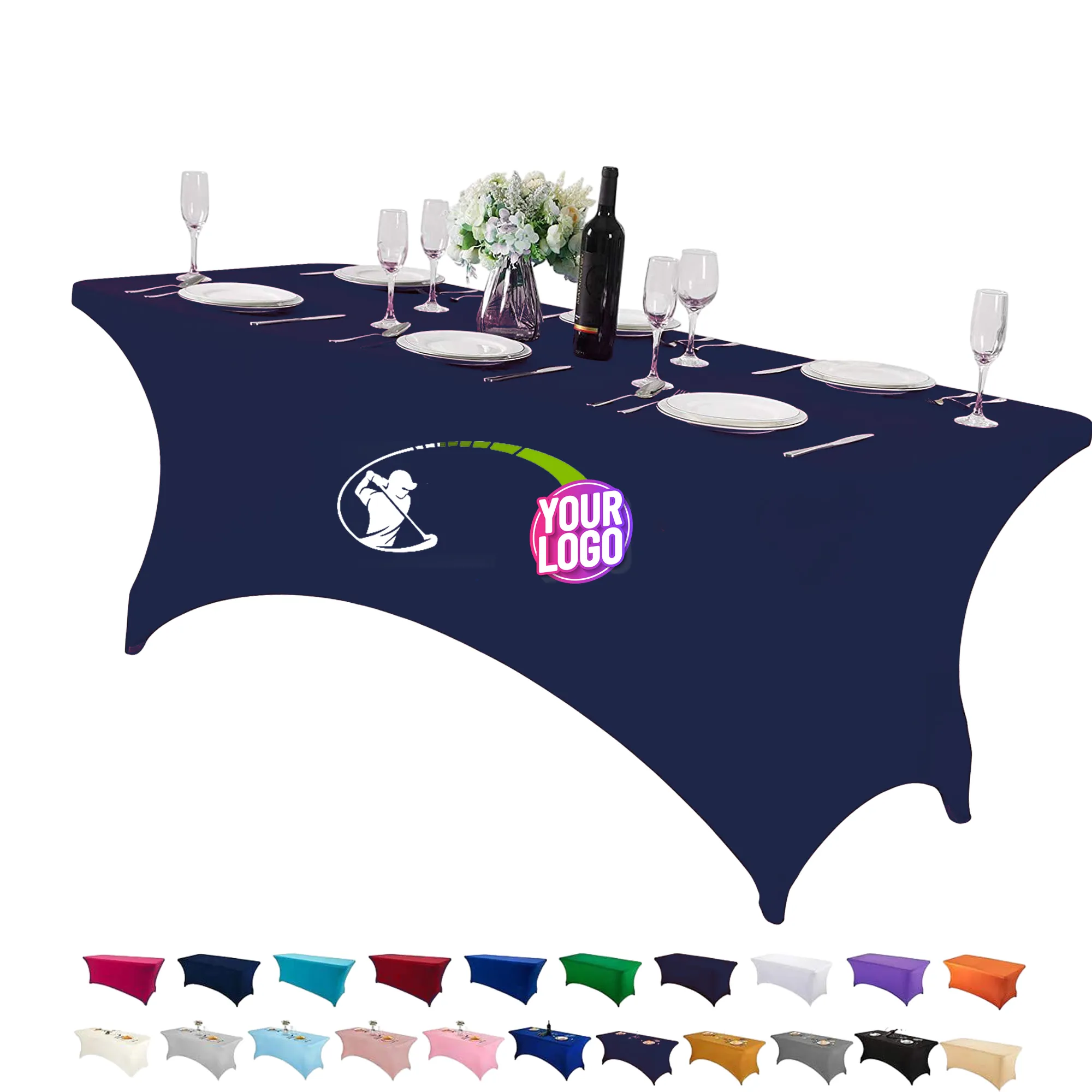 6FT Full Color Stretch Polyester Table Cover 3