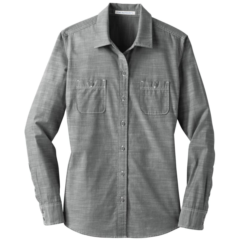 Port Authority Ladies Slub Chambray Shirt. 3