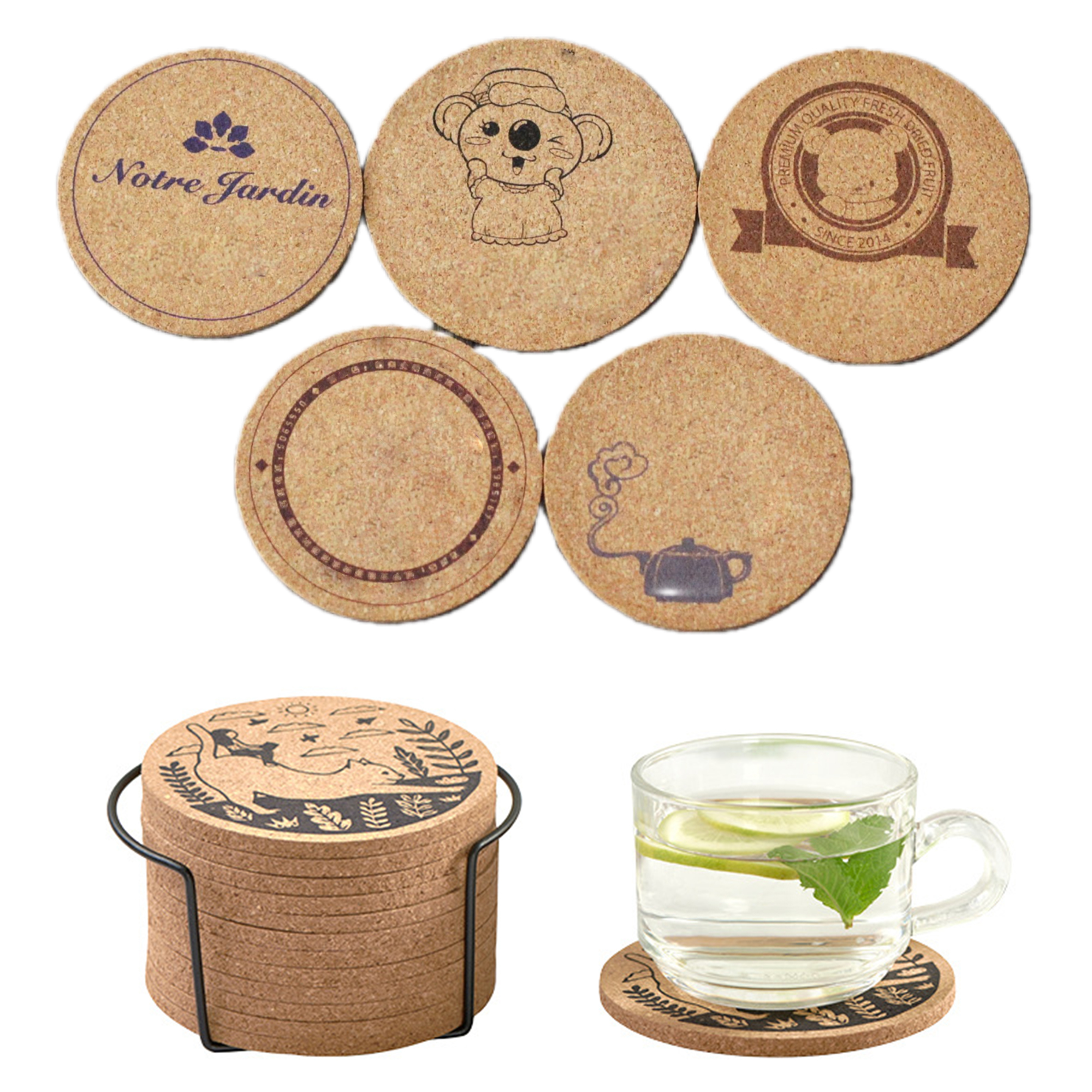 Round Absorbent Heat Resistant Cork Coasters MOQ200 1