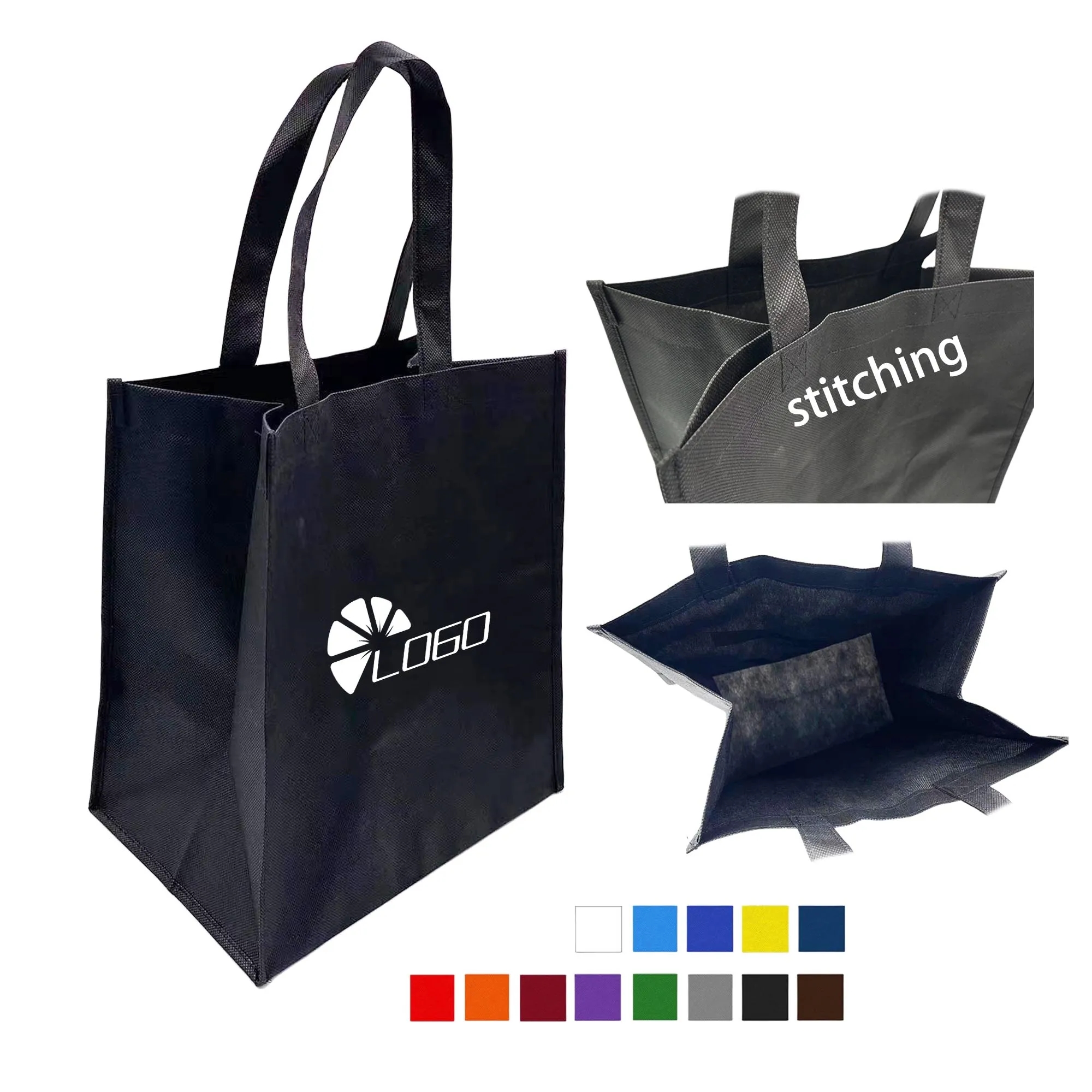 MOQ200 Bottom/Side Stitching High Quality Nonwoven Tote Bag 1