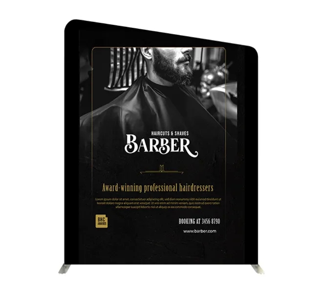 10ft Inline Trade Show Booth – Fabric Backwall Display with Counter & Lighting 5