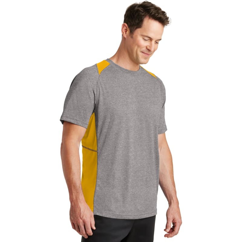 Sport-Tek Heather Colorblock Contender Tee. 5