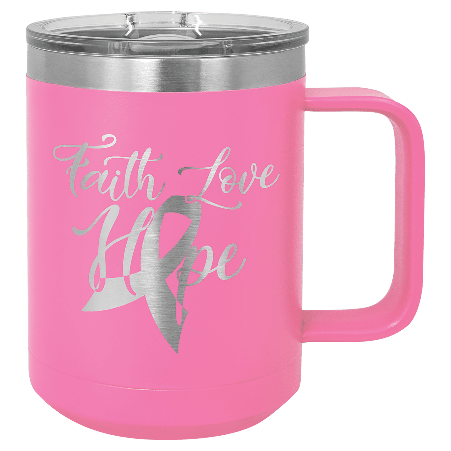 Polar Camel 15 oz. Pink Vacuum Insulated Mug with Slider Lid 2