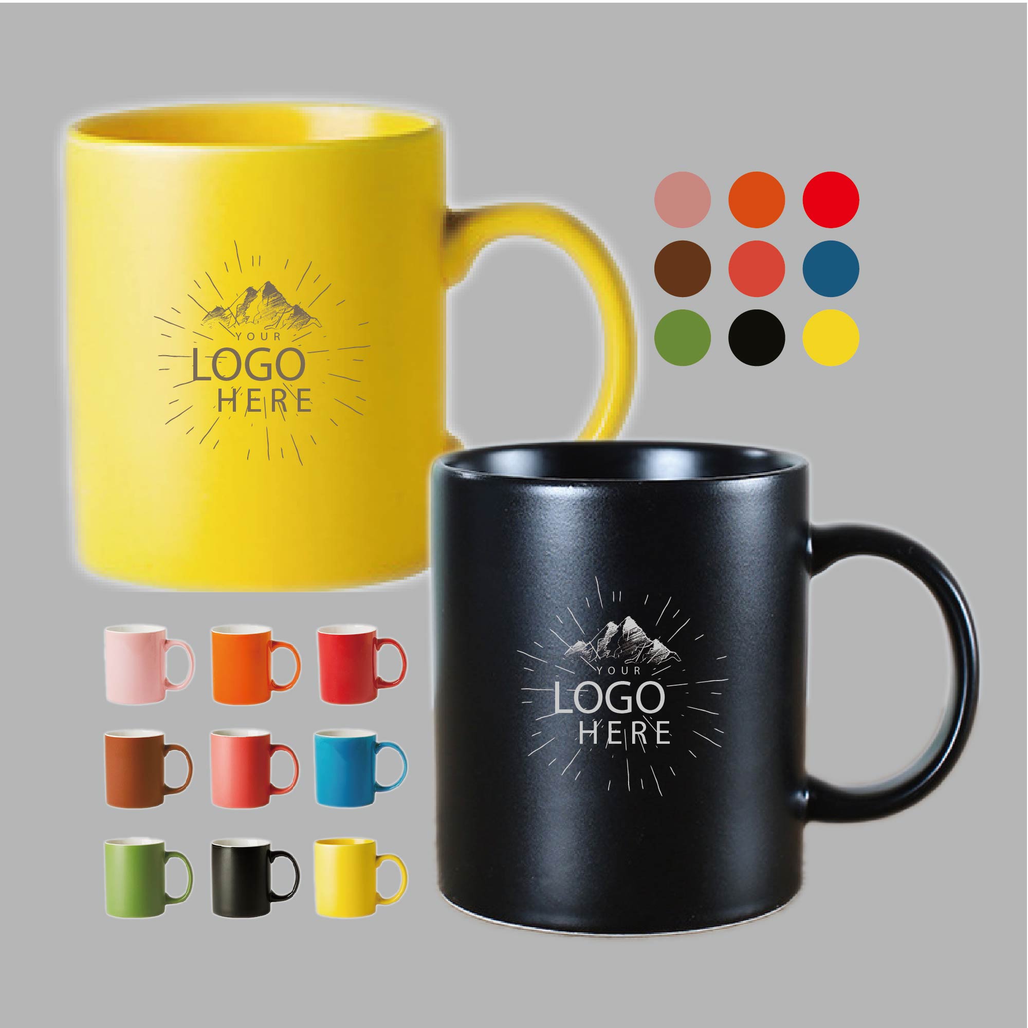 11 oz. Ceramic Mug with C-Handle 2