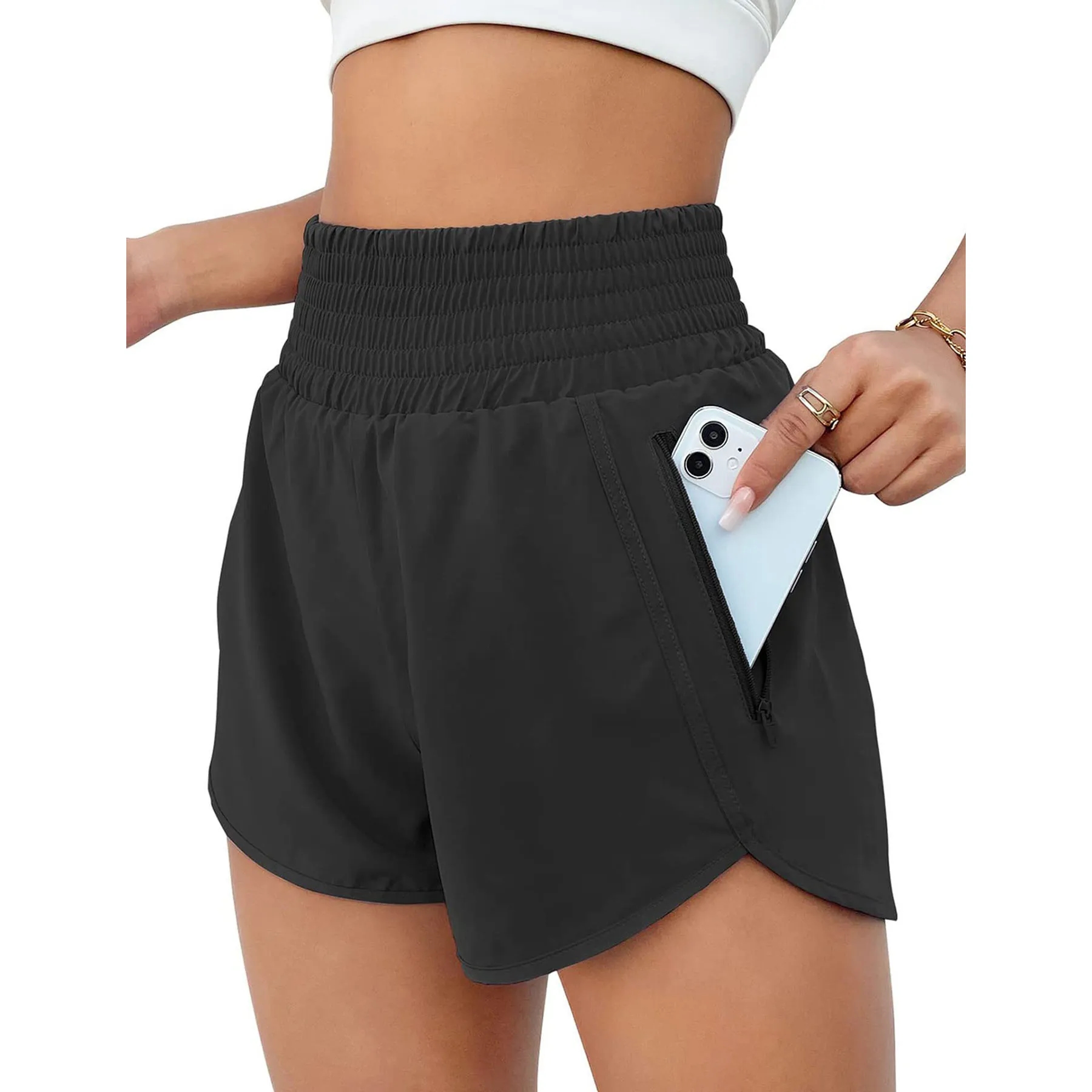 Women's Sports High-Waisted Running Pocket Shorts 6
