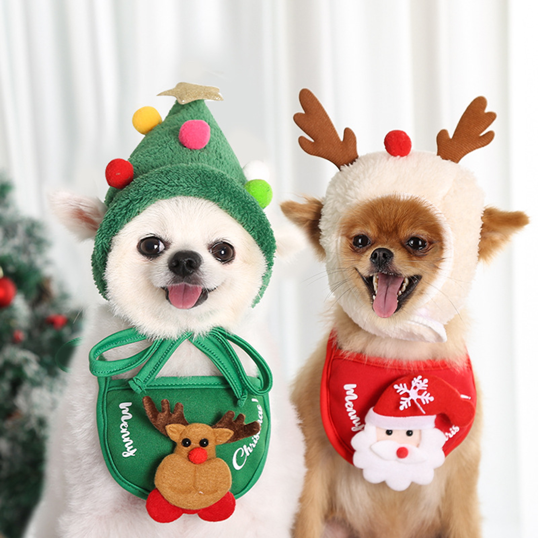 Pet Christmas Cap Set 4