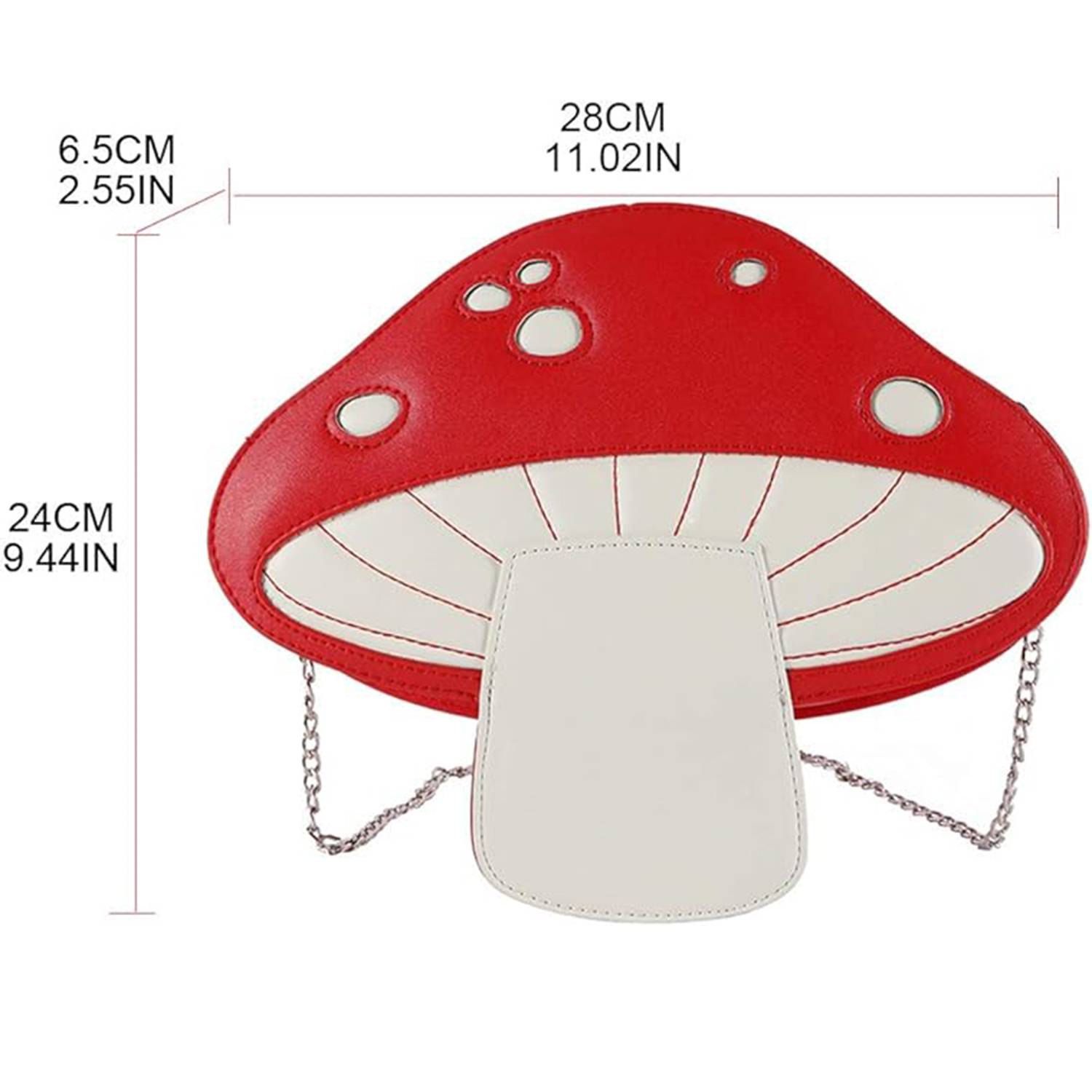 Youngy Women Mushroom Shape PU Leather Shoulder Bag 5