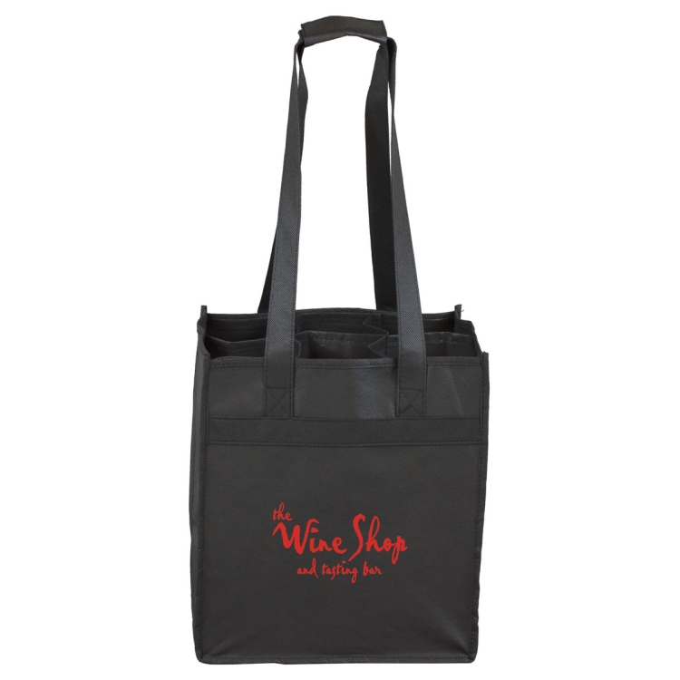 10"W x 11"H x 7"Gusset - "THE SONOMA" 6 Bottle Wine Tote Bag 4
