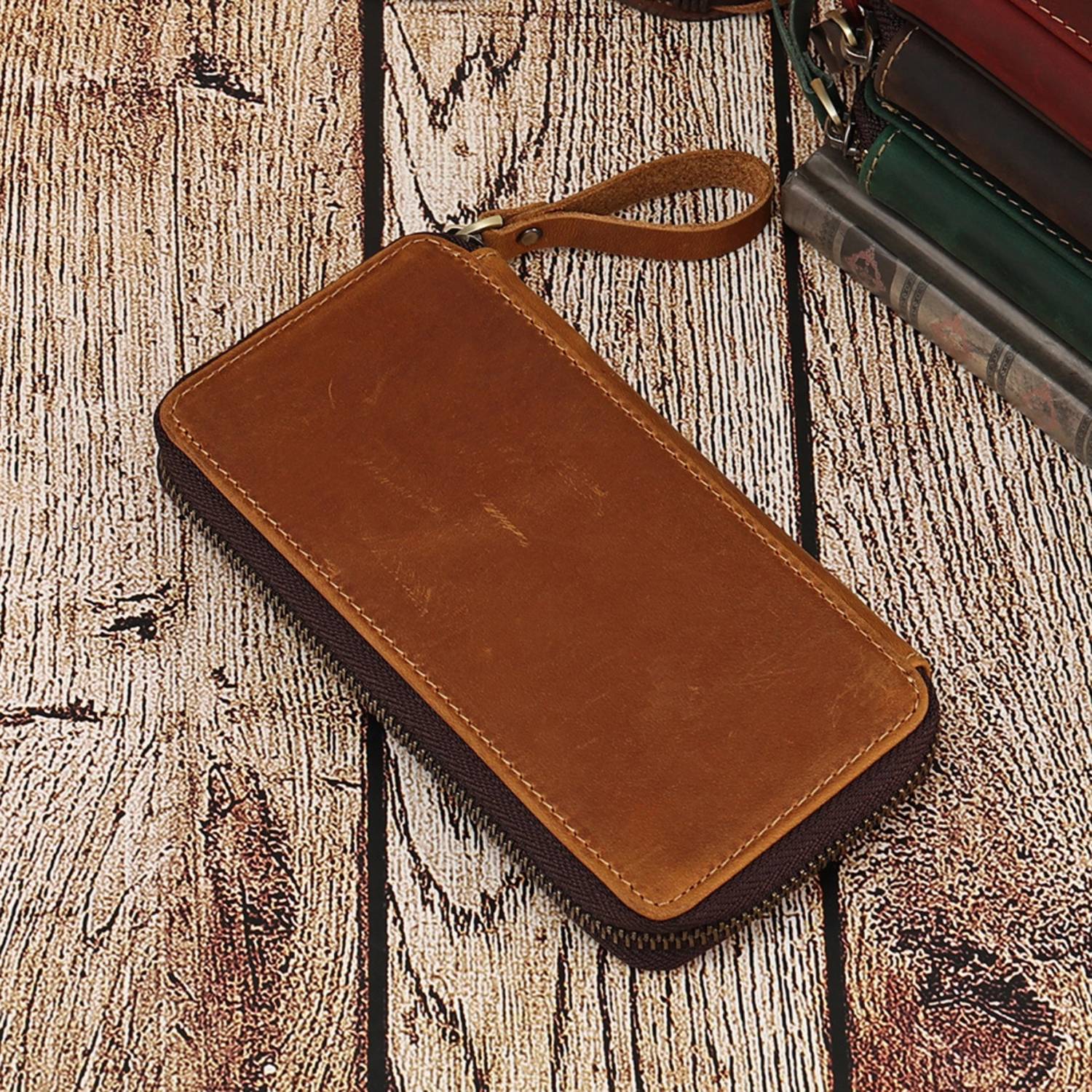 Genuine leather stationery box pencil case wallet 1