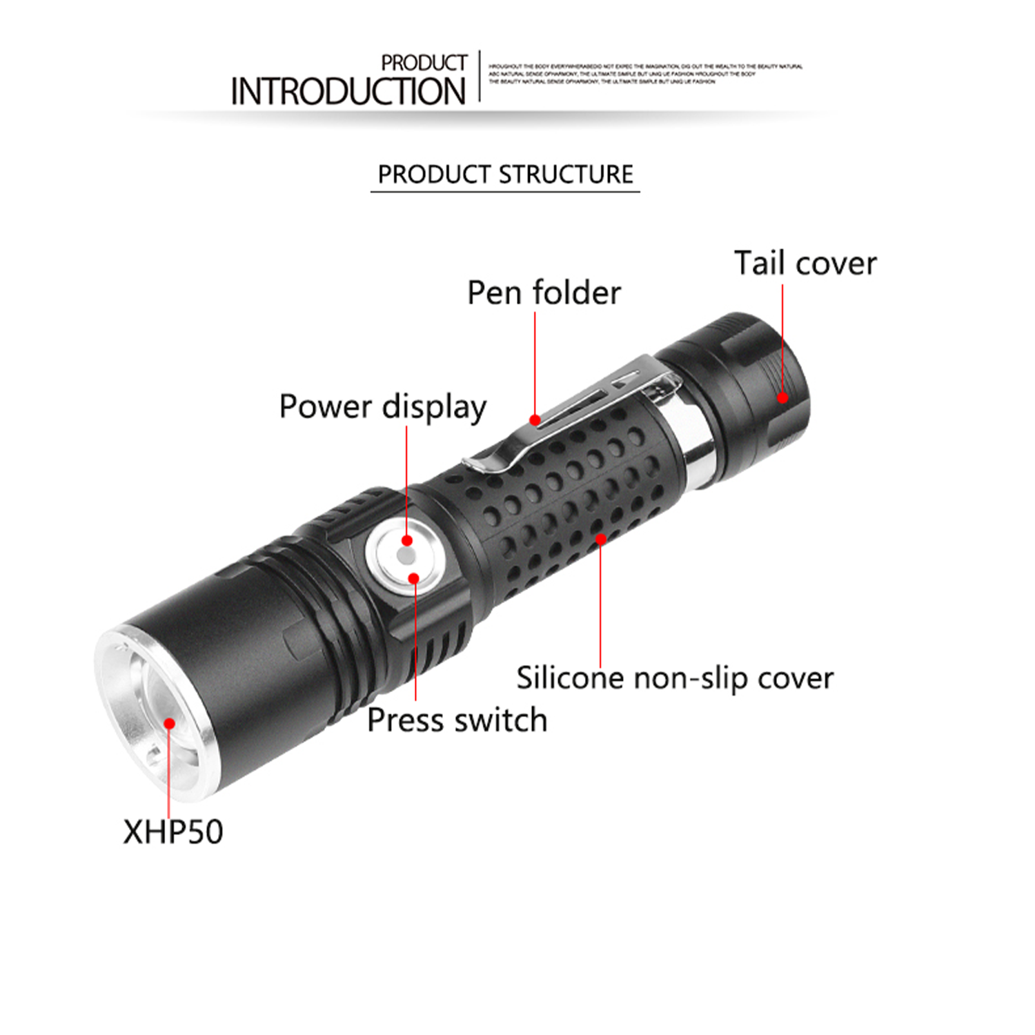 Multi-Function Zoom LED Flashlight - Compact & Rechargeable 4