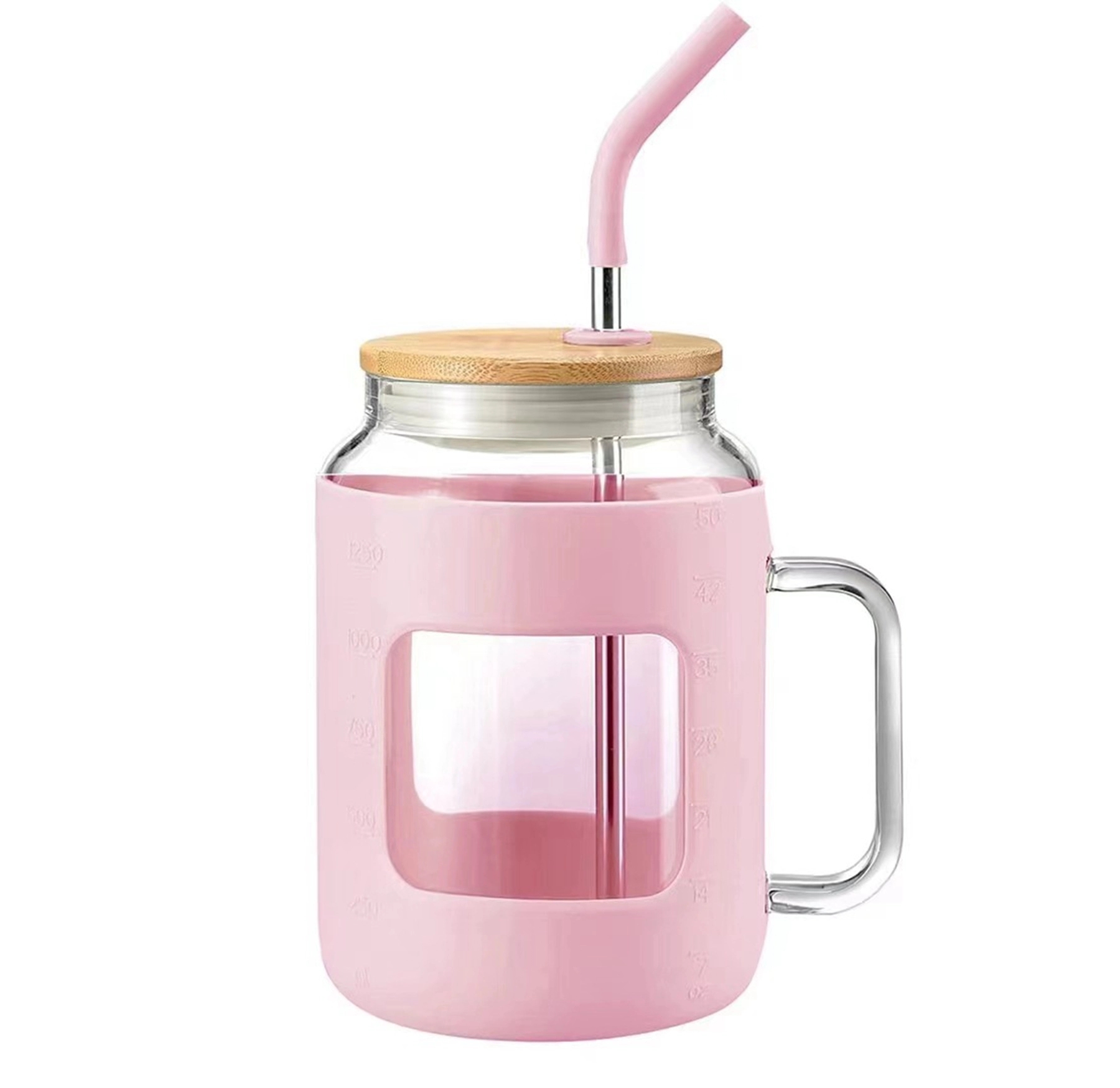 50 Oz. Glass Tumbler with Bamboo Lid and Straw 8