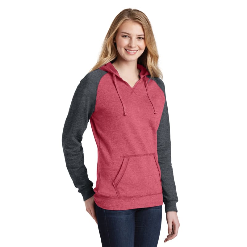 District Women's Lightweight Fleece Raglan Hoodie. 17