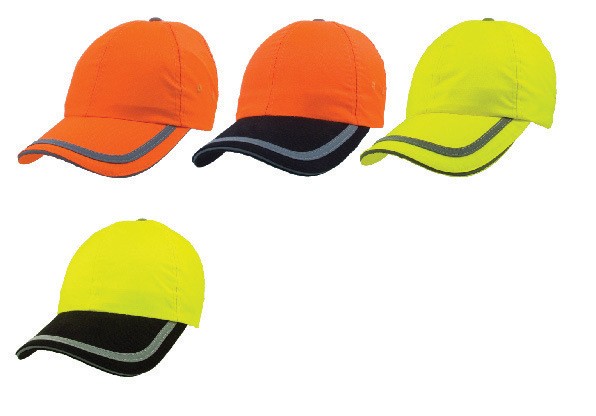 6 Panel Fluorescent Polyester Safety Cap 2