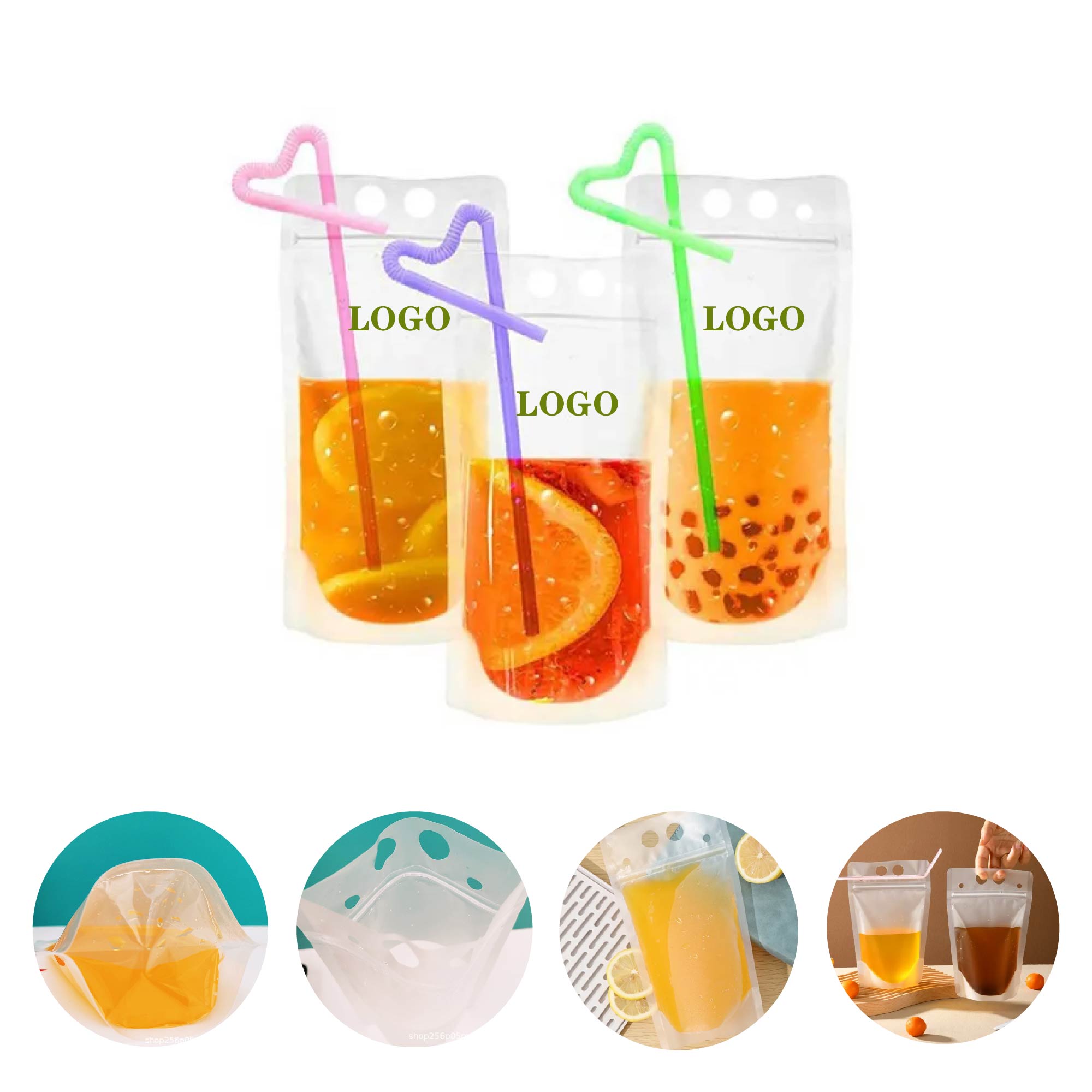 MOQ 30 pcs 17oz Reusable Drink Pouches 1