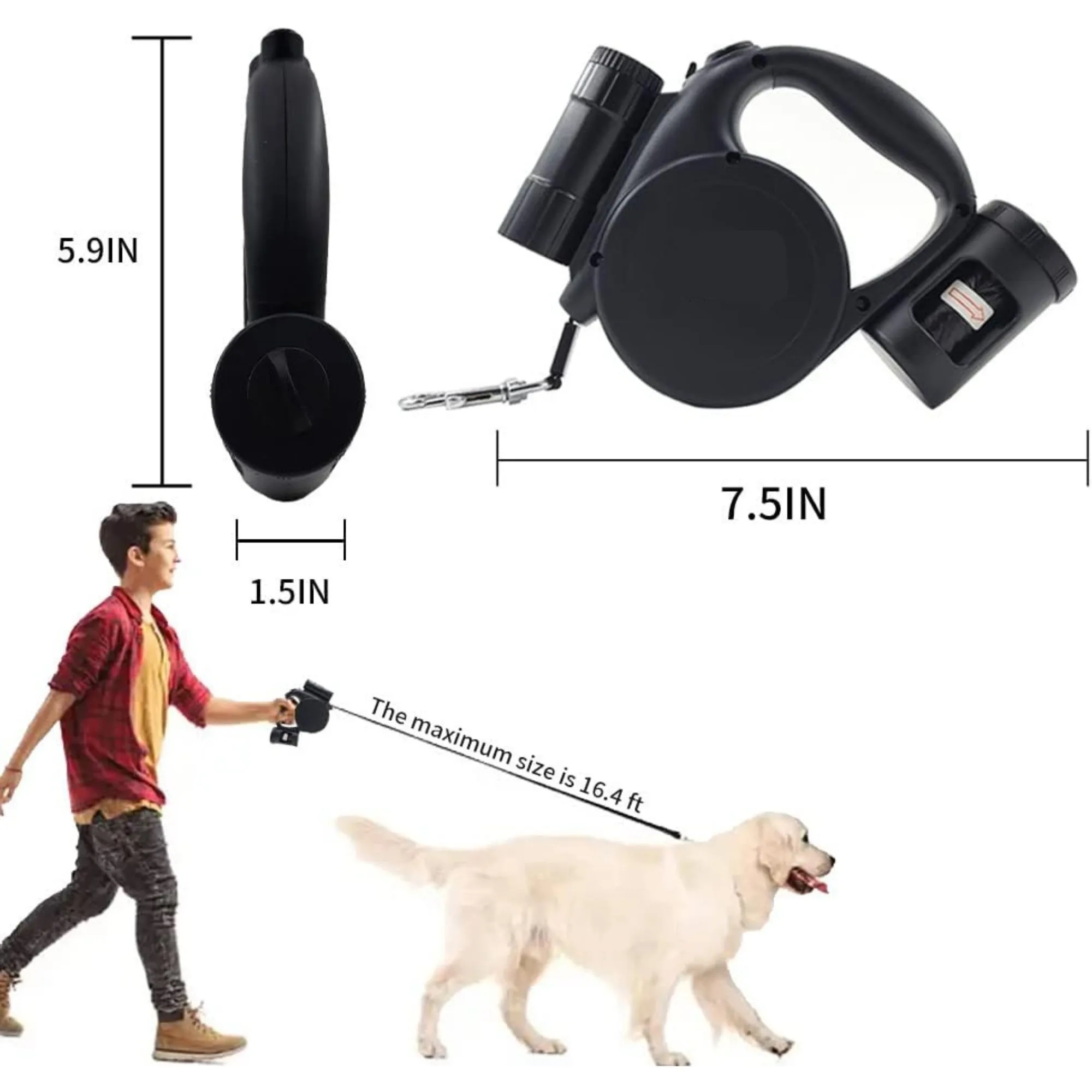 Pet Retractable Rope with Flashlight Free Shipping 4