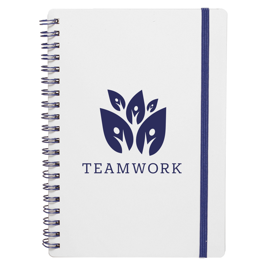 White Spiral Notebooks with Elastic Band 4