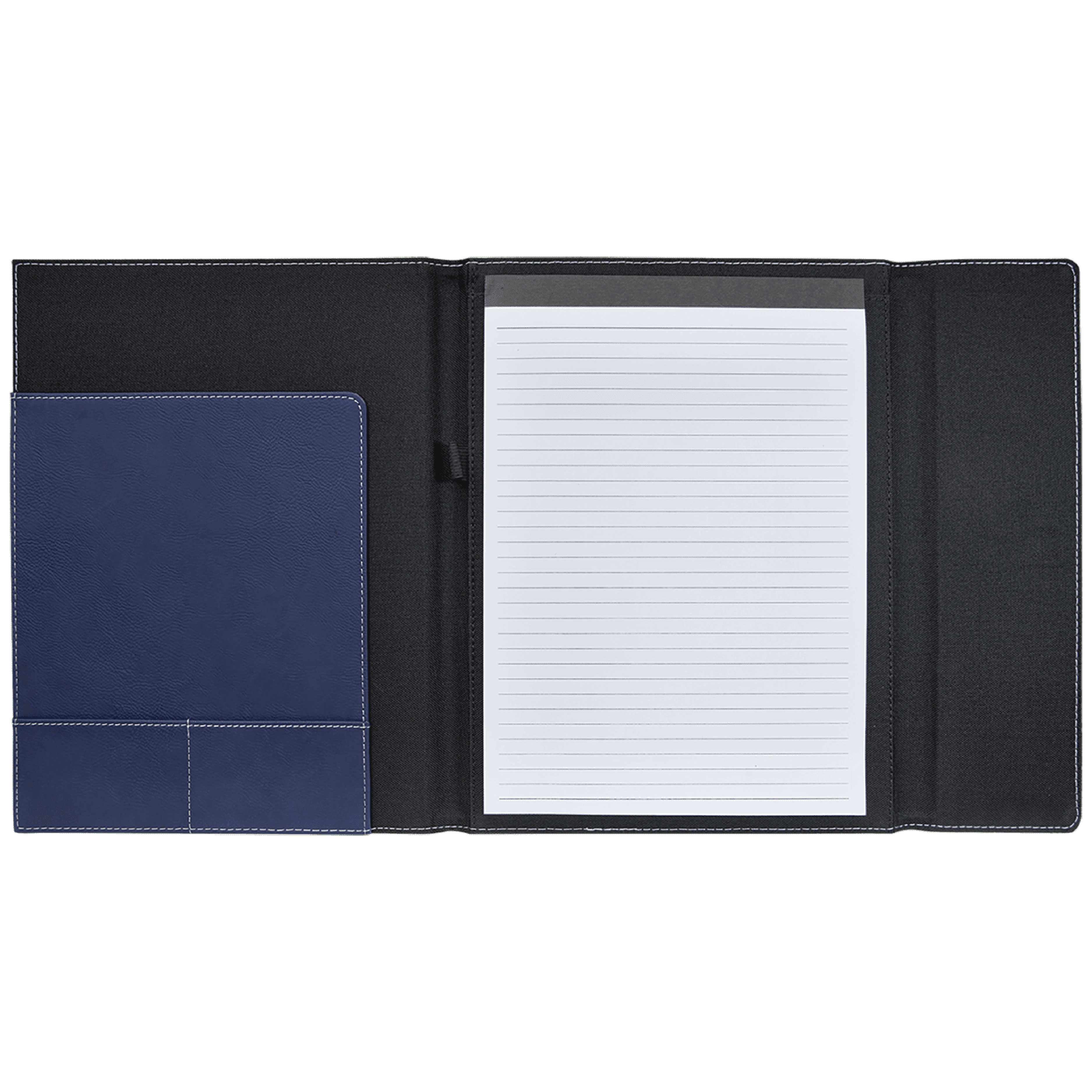 9" x 12" Blue/Silver Leatherette & Black Canvas Portfolio 8