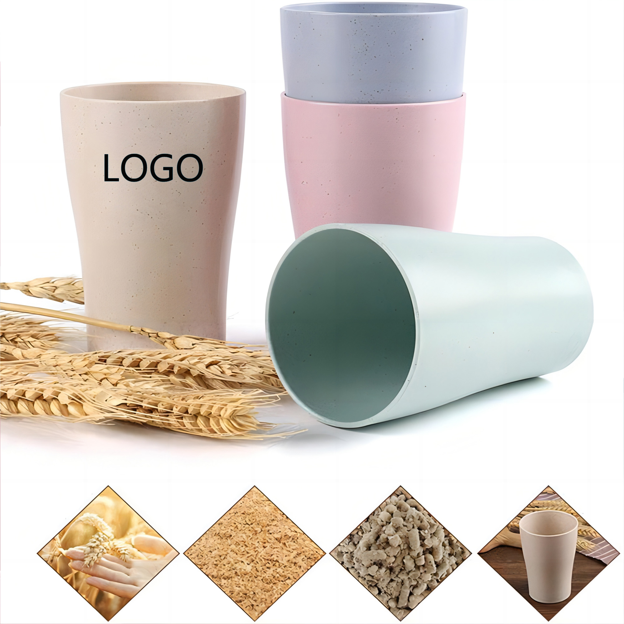 10oz Wheat Straw Toothbrush Cup 1
