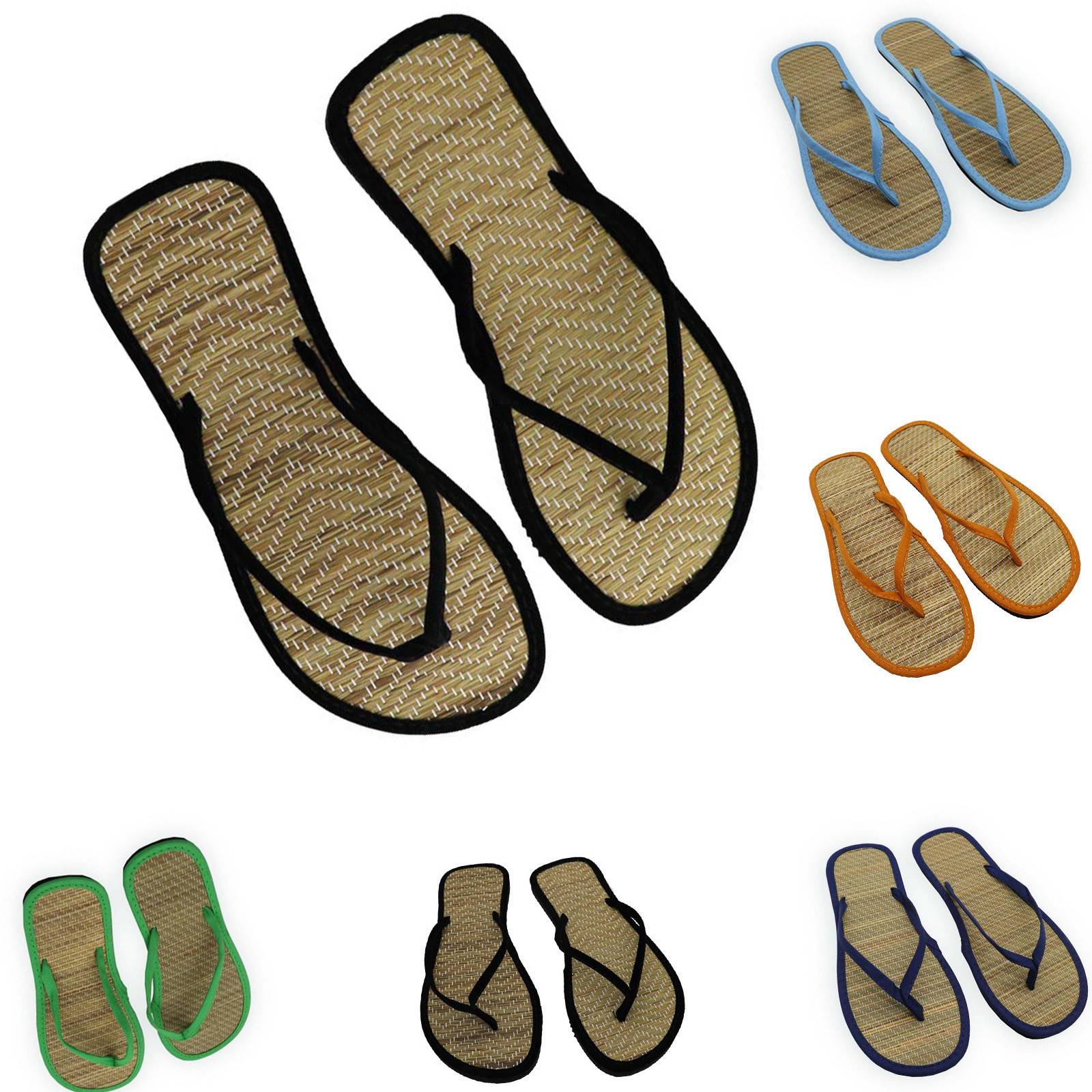 Natural Grass Bamboo Sandal Flip-Flops For beach 3