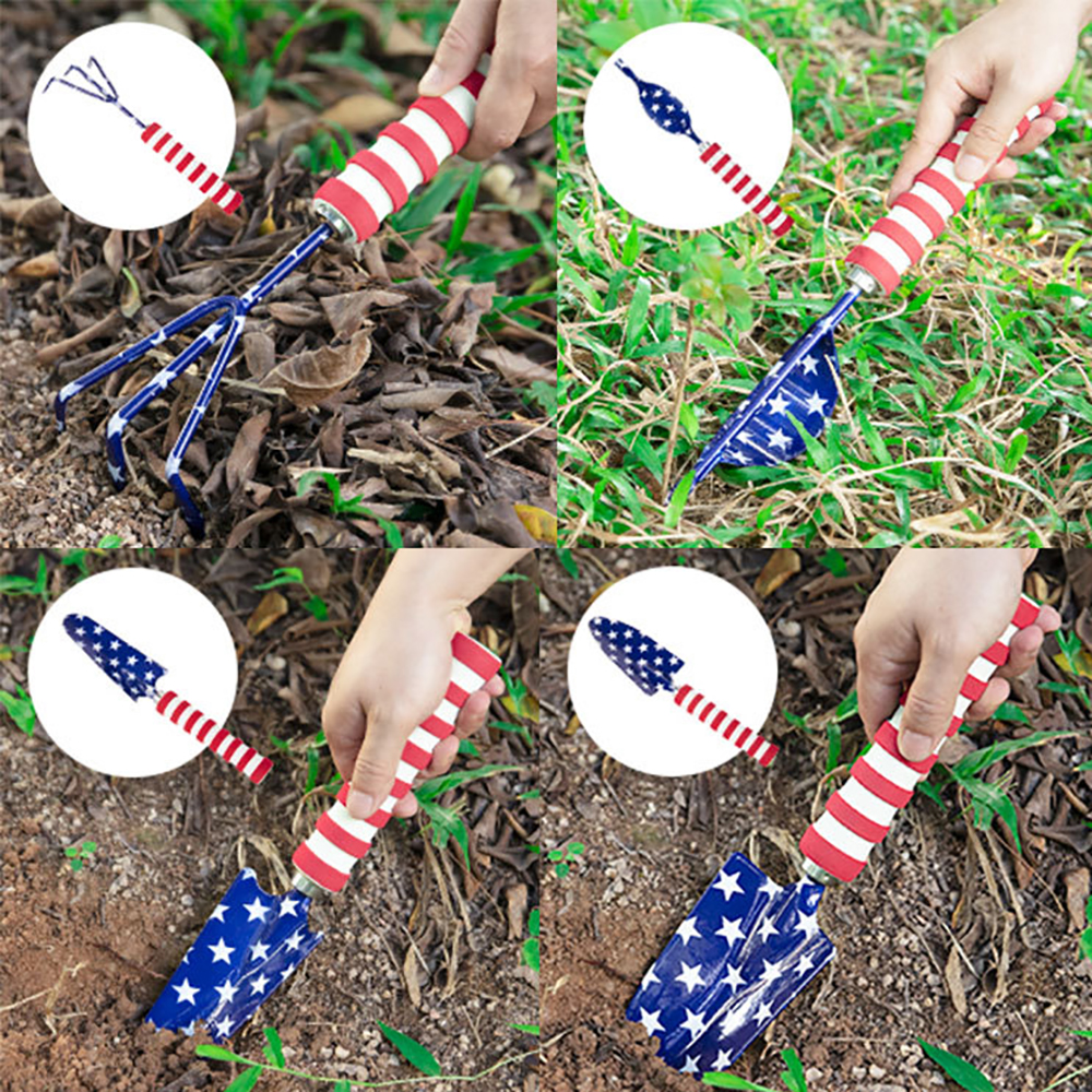 7PCS Gardening Toolkit With USA Flag 2