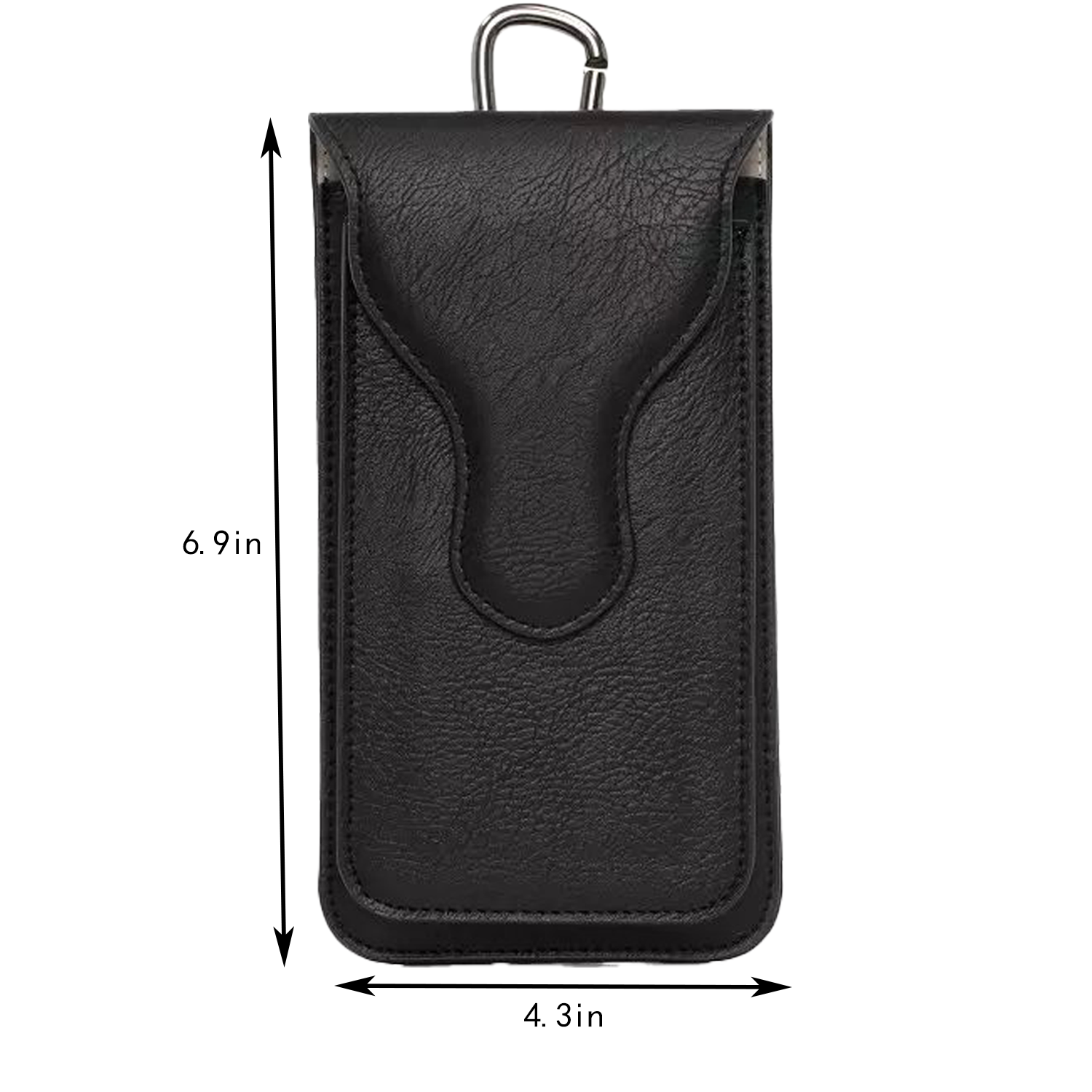 PU Leather Double Layer Texture Phone Bag w/ Carabine 5