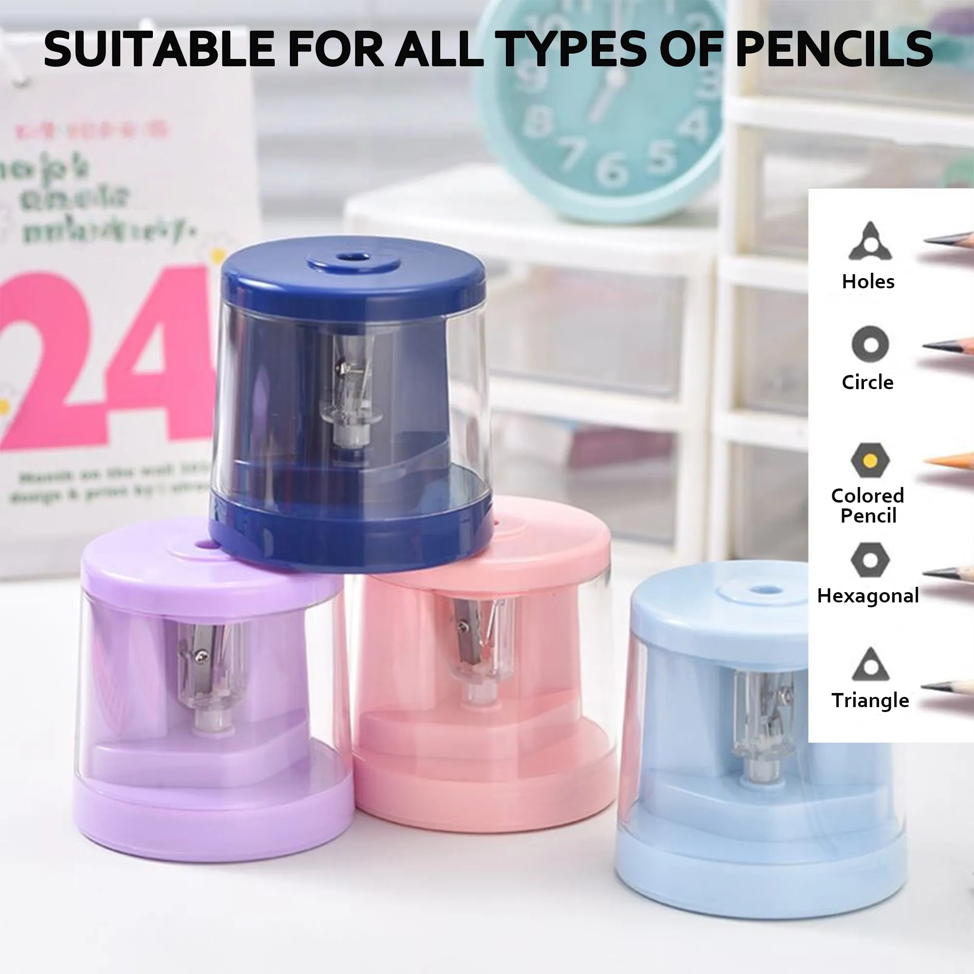 Electric Pencil Sharpener With Replaceable Blades 5