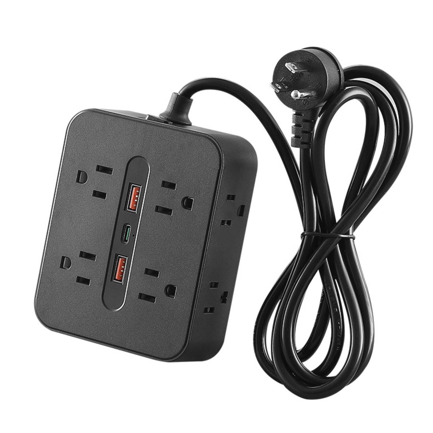 Surge Protection 8-Outlet Wall Extender w/ 3 USB Ports 8