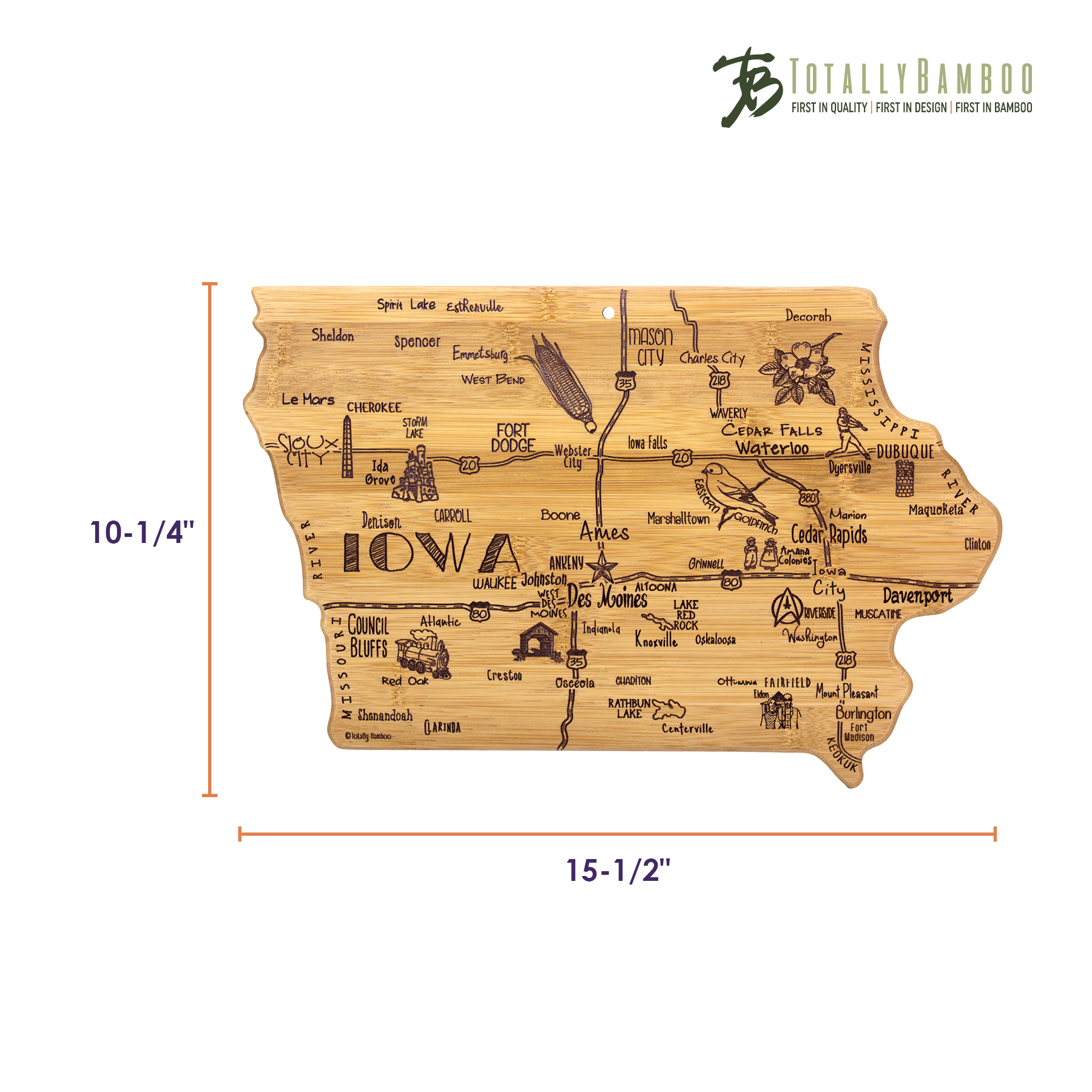 Destination Iowa Cutting & Serving Board 8