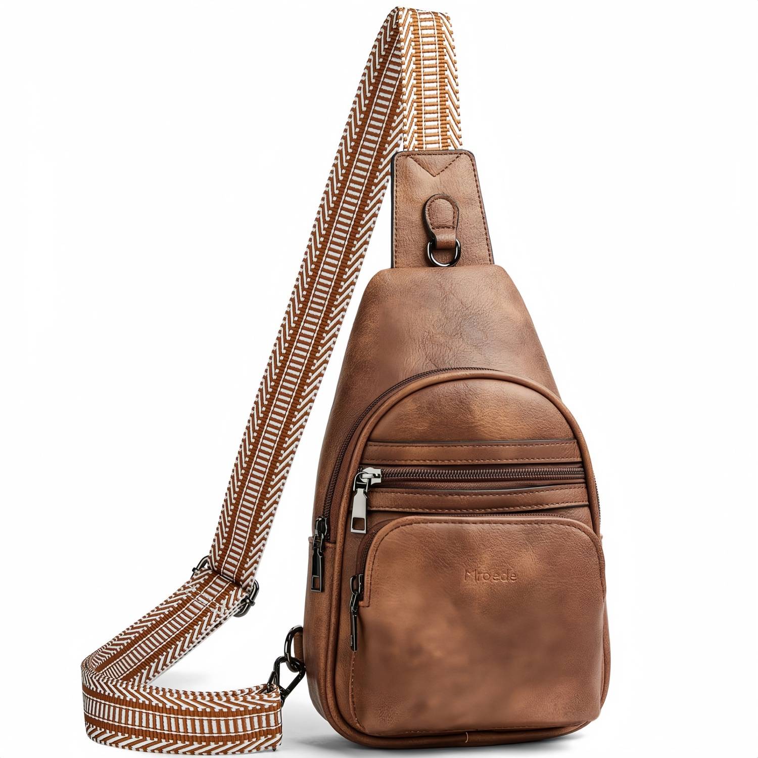 Vintage PU Sling Bag w/ Adjustable Strap 2