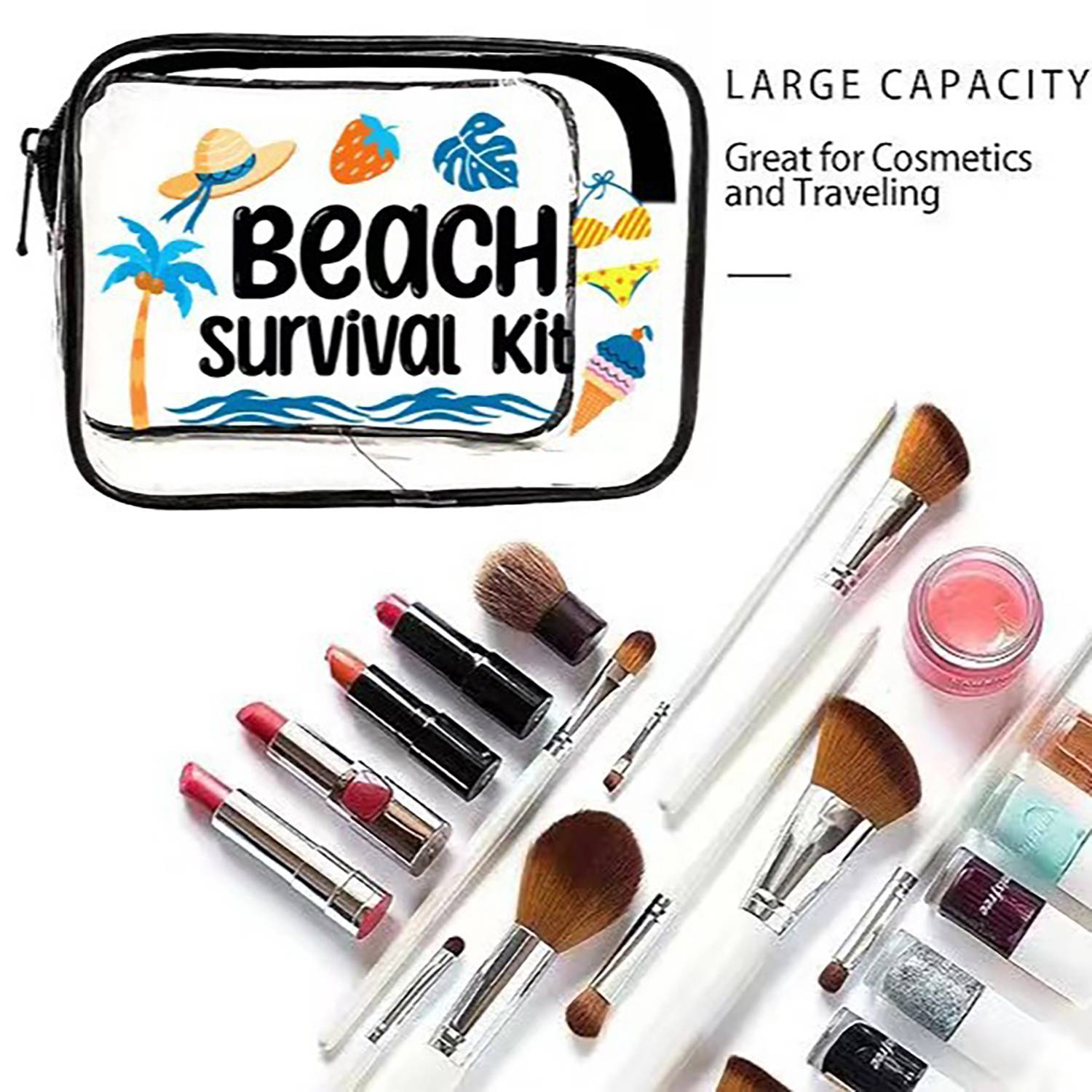 Transparent PVC Waterproof Beach Makeup Organizer Bag 4