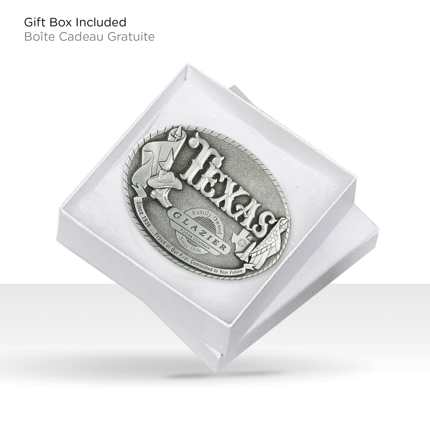 3D Pewter Belt Buckle (3 x 4 in) 6